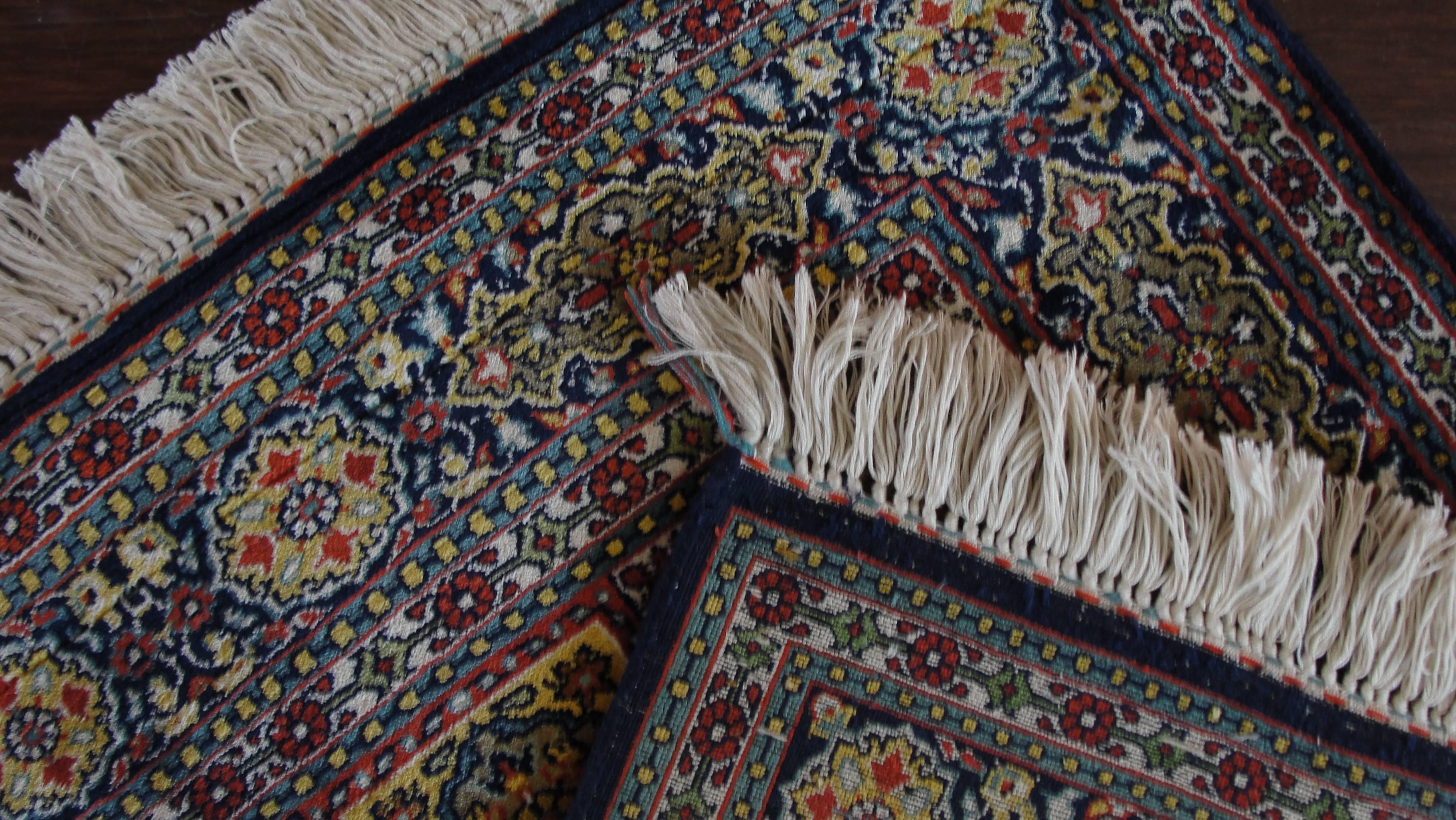 Art Nouveau Vintage Silk Turkish Rug
