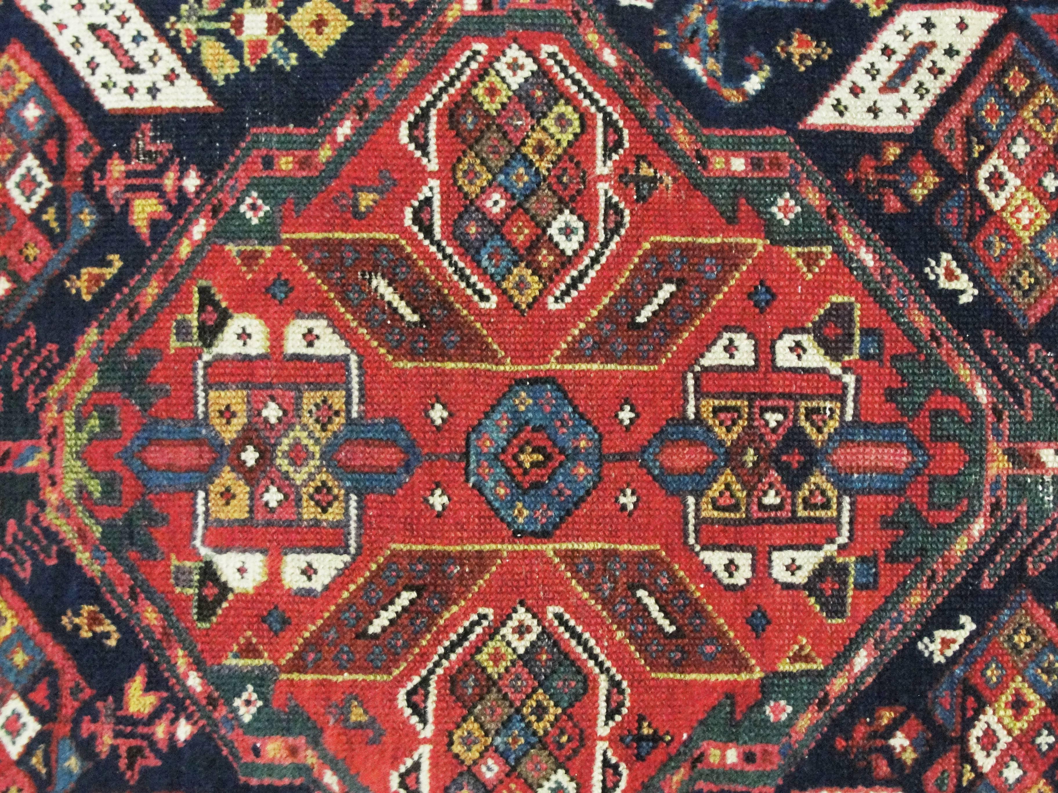 Wool Antique Persian Bakshaish Runner For Sale