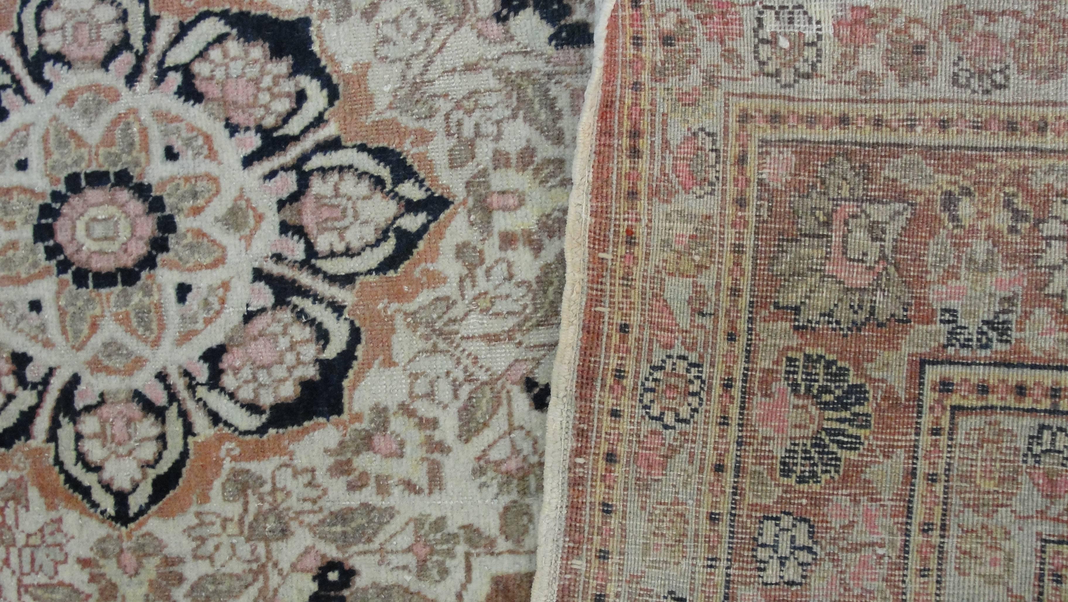 Hand-Woven Antique Persian Tabriz Hajji Rug, 4'1