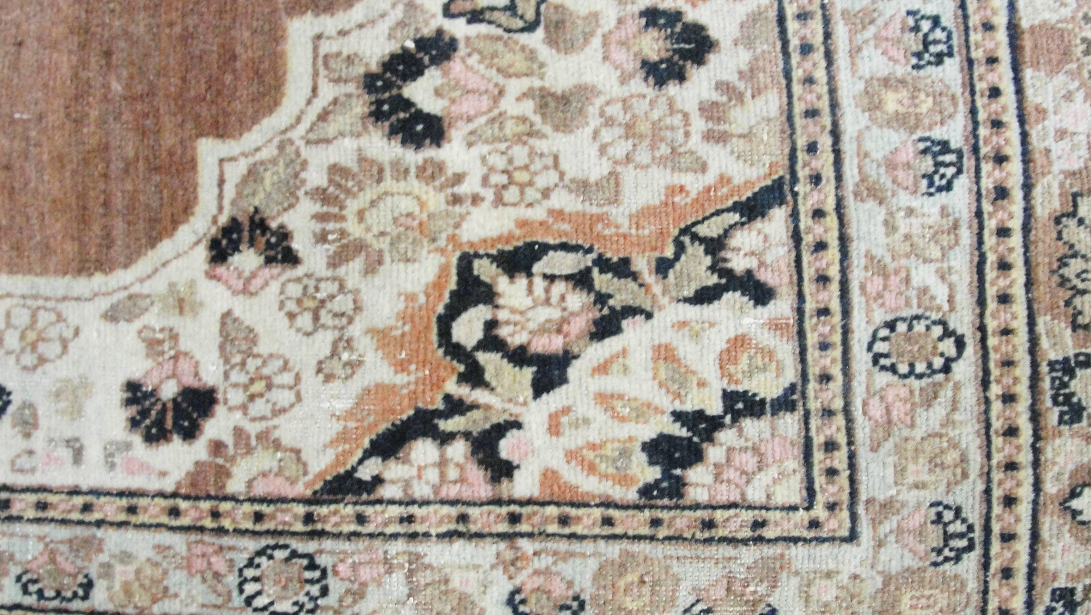 Antique Persian Tabriz Hajji Rug, 4'1