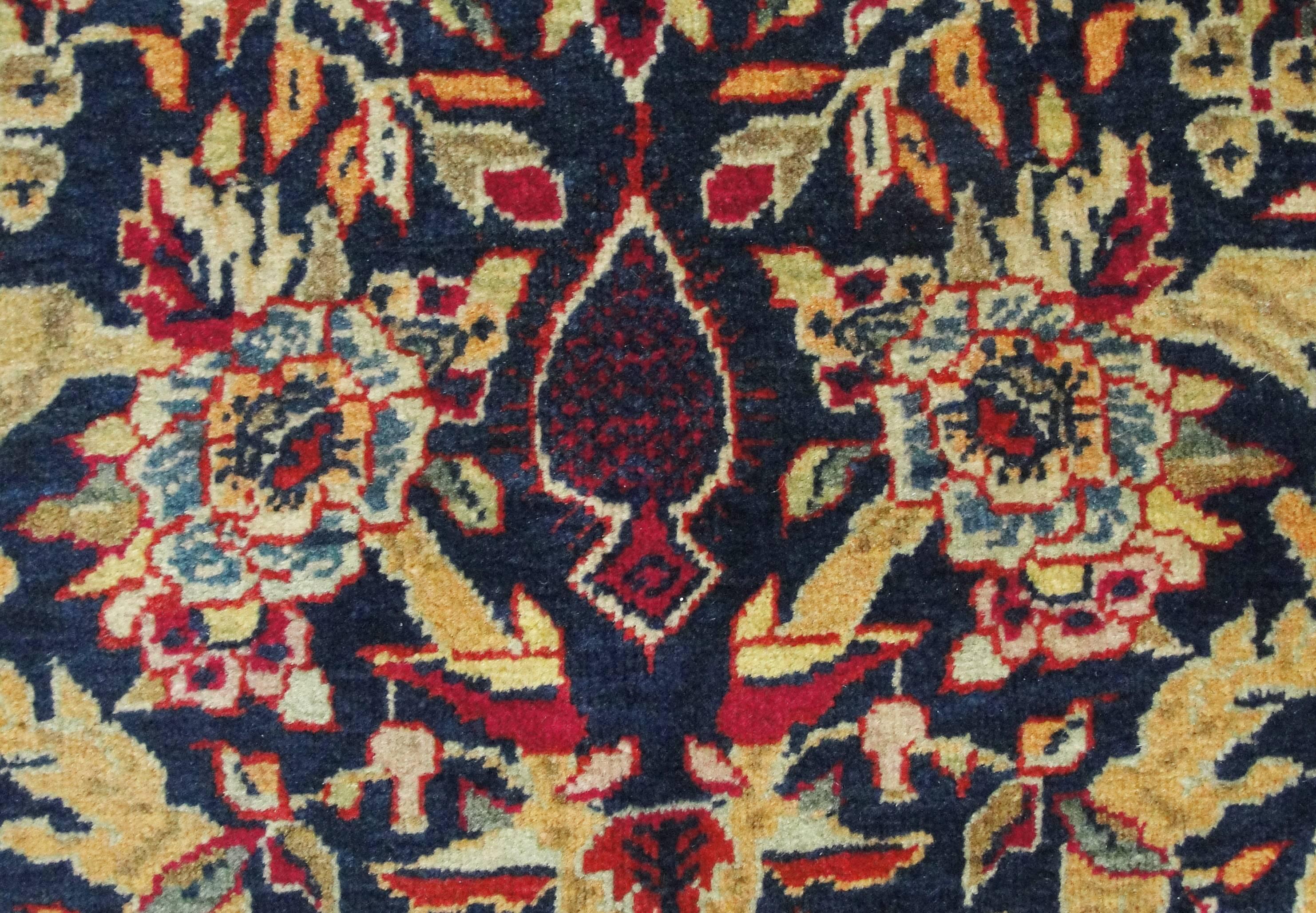 Antique Persian Royal Kashan Rug, Free Shipping In Excellent Condition In Evanston, IL