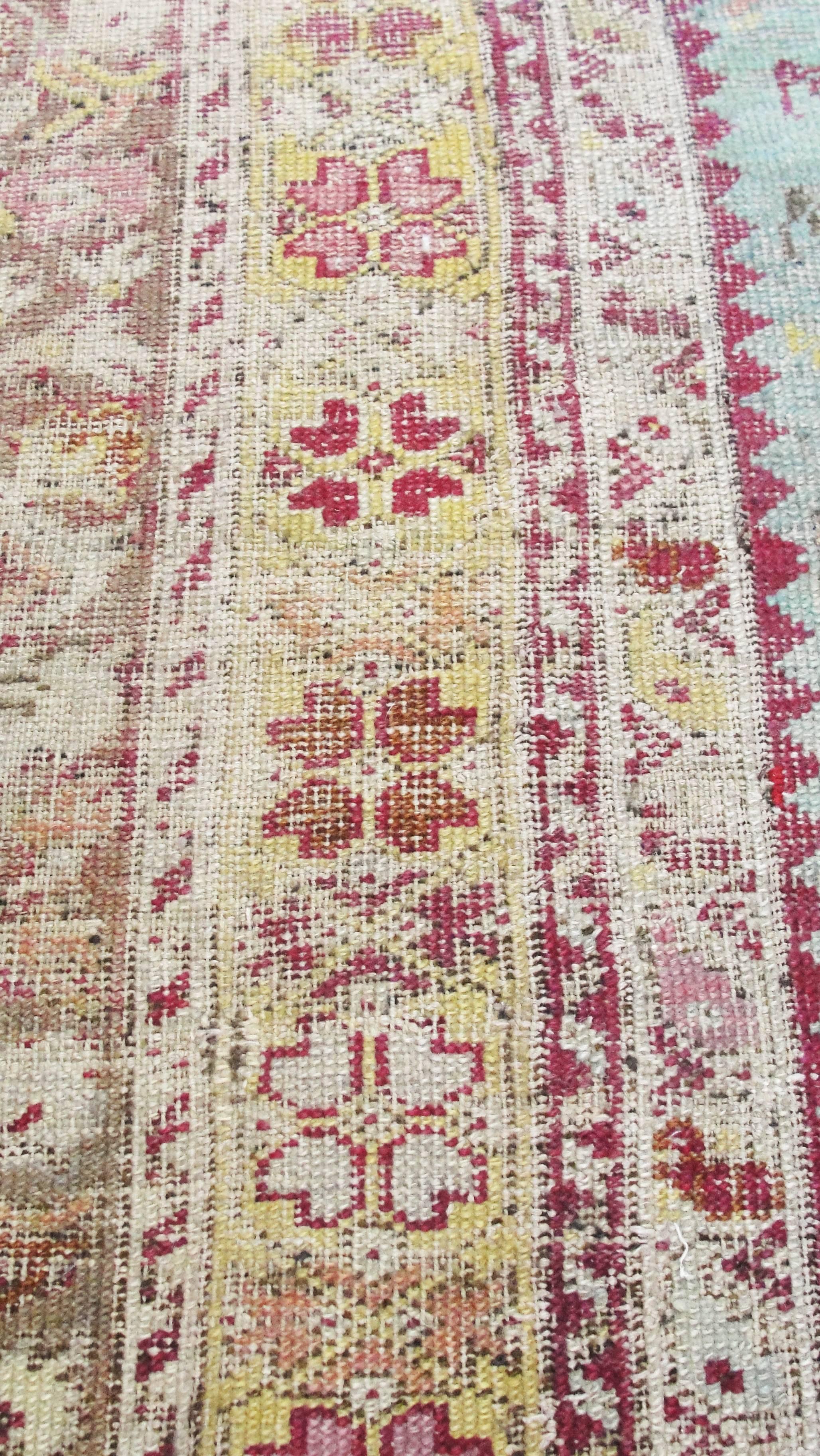 Wool Antique Turkish Ghiordesh/ Oushak Carpet, 8'1