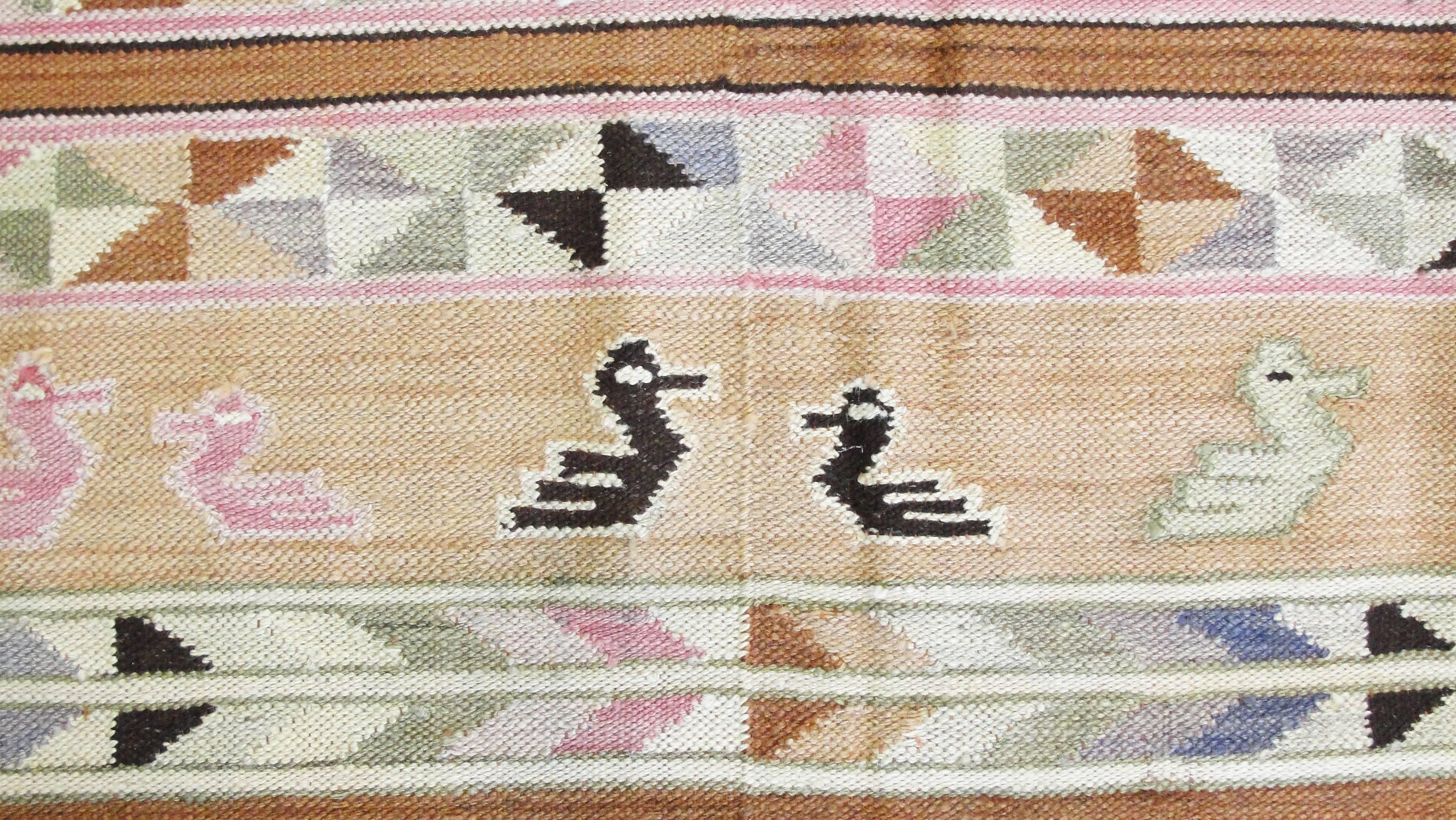Antique Peruvian Navajo  Flat weave  Kilim, 4'11