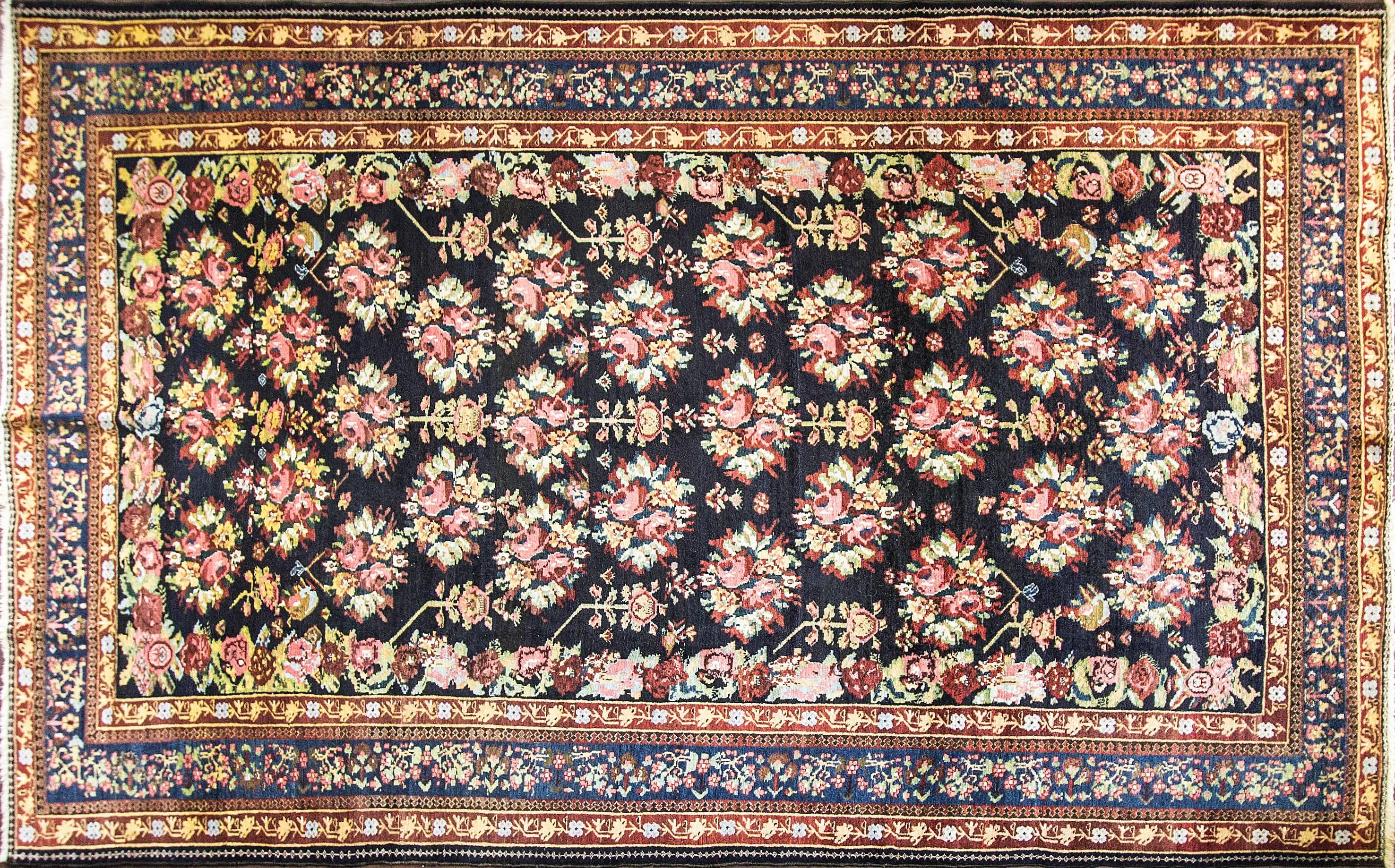 Bakhtiari rugs and carpets are one of the few types and styles of antique rugs that encompasses nomadic tribal as well as urban antique Persian rug design. Many Persian Bakhtiari rugs are in fact tribal pieces that rely upon a repertoire of abstract