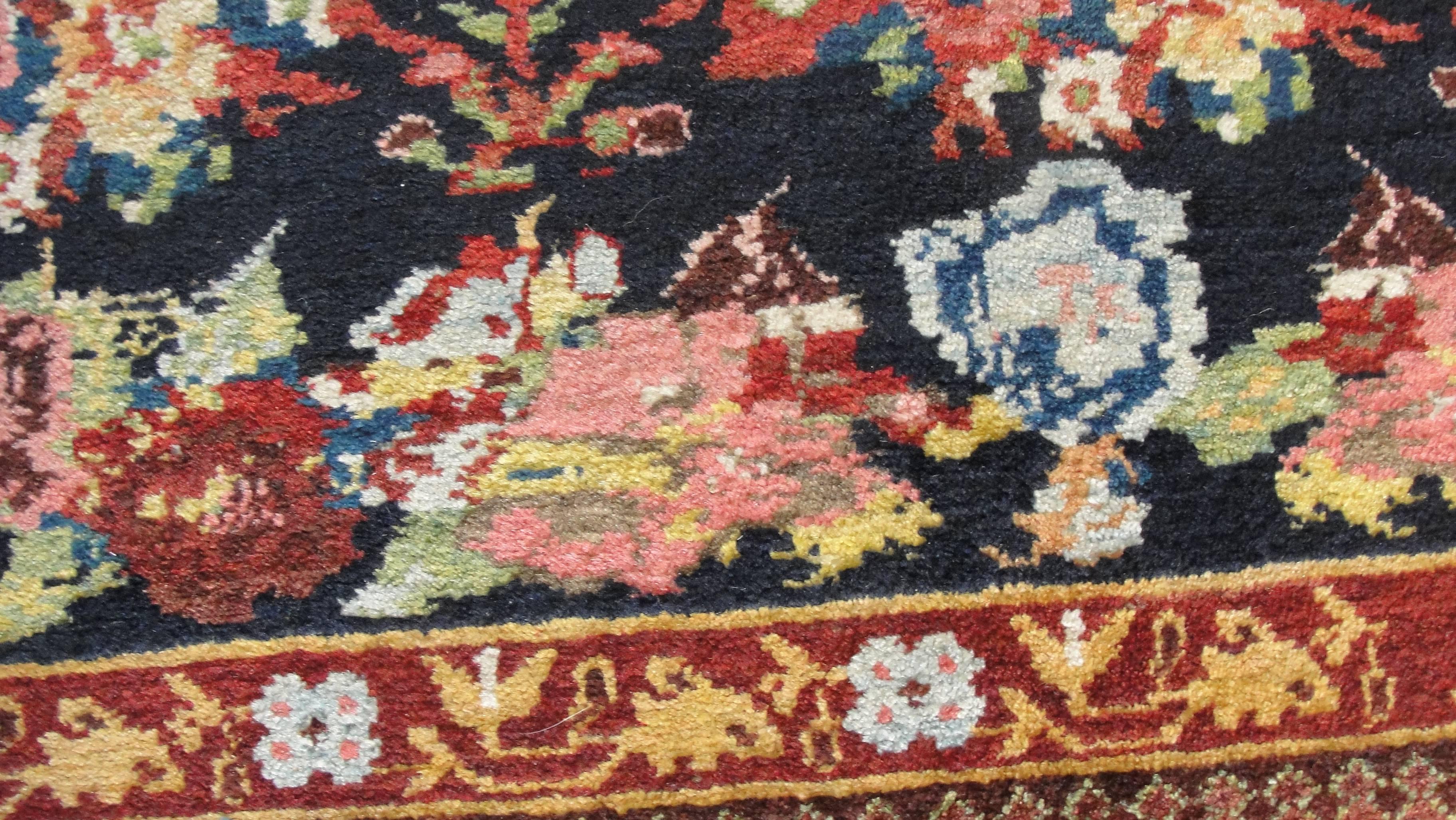 Hand-Woven Antique Persian Baktiari Carpet, 7'3