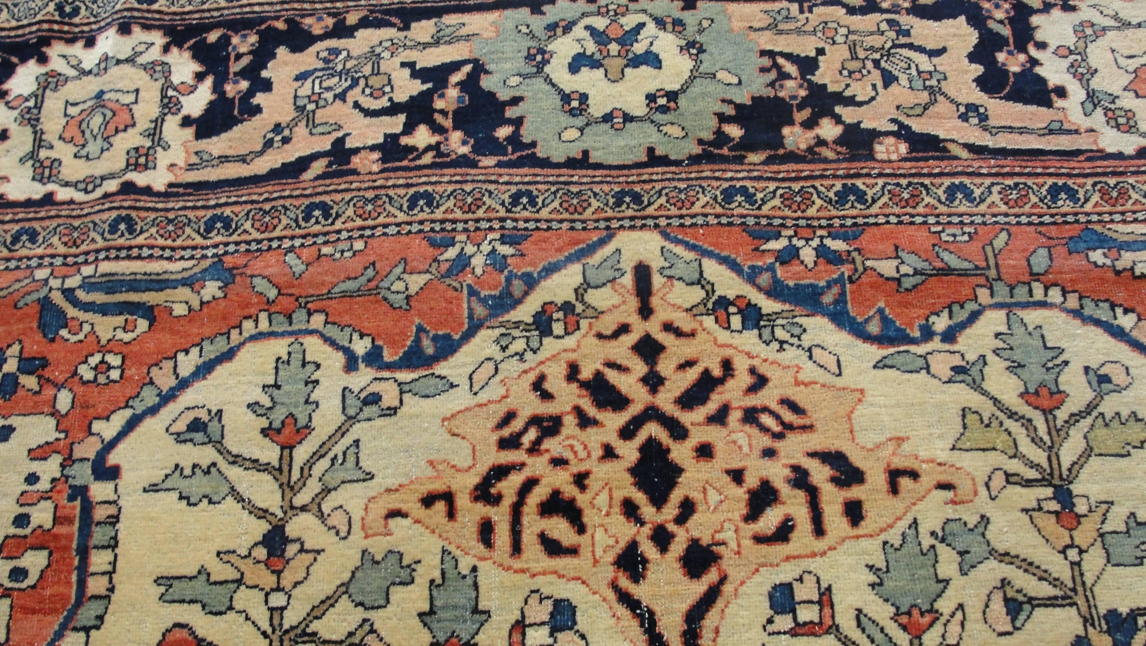 Hand-Woven Antique Persian Sarouk Feraghan For Sale