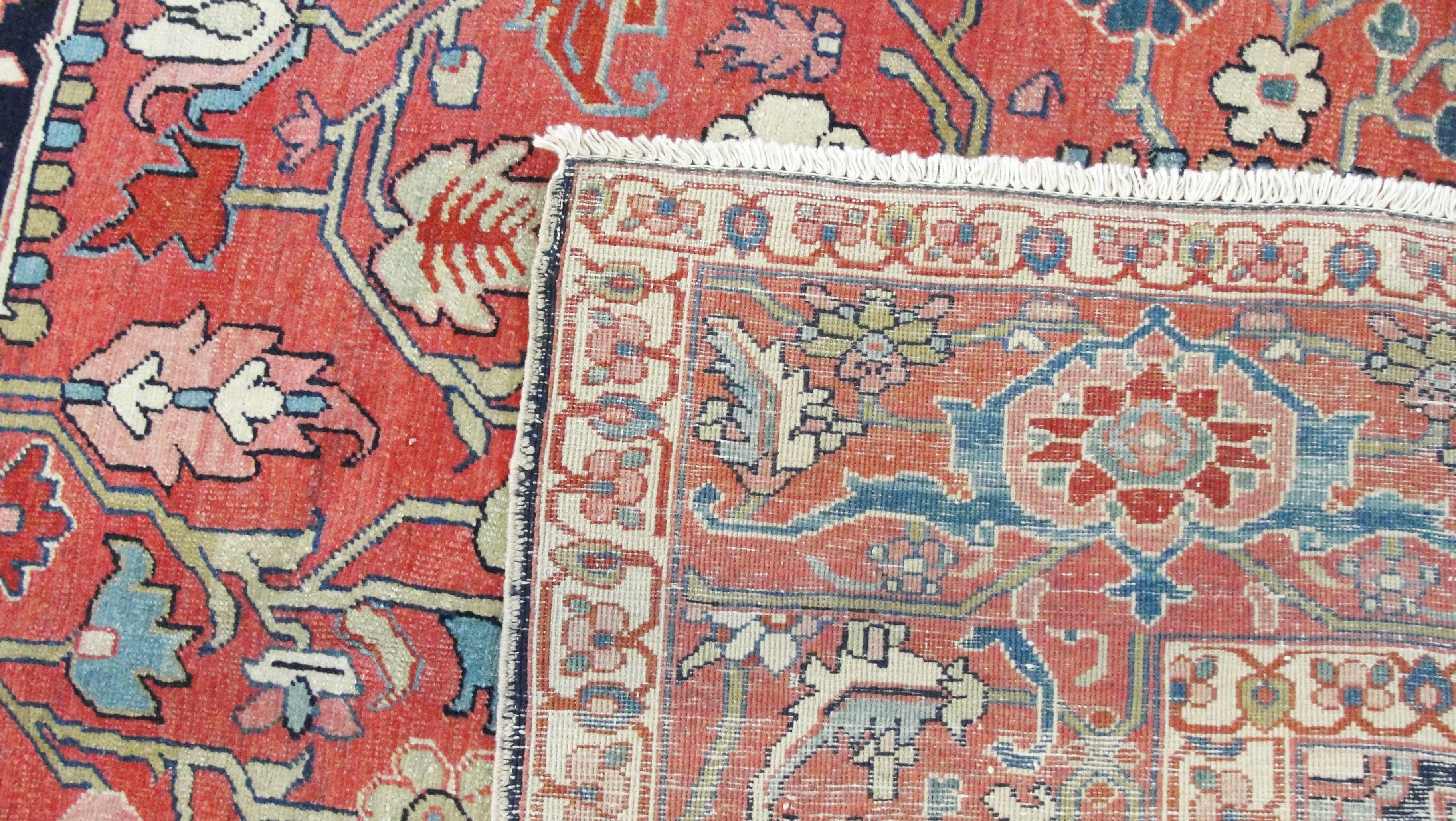 Hand-Woven Antique Persian Serapi Carpet, Fine Quality For Sale