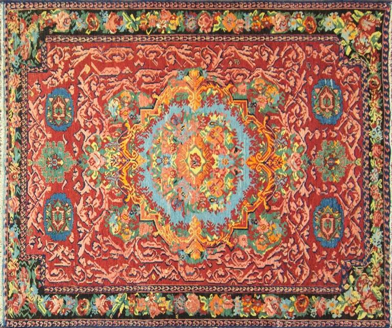 Antique Karabagh/Caucasian Soumak/kilim Rug, 5'1" x 6'4" For Sale at