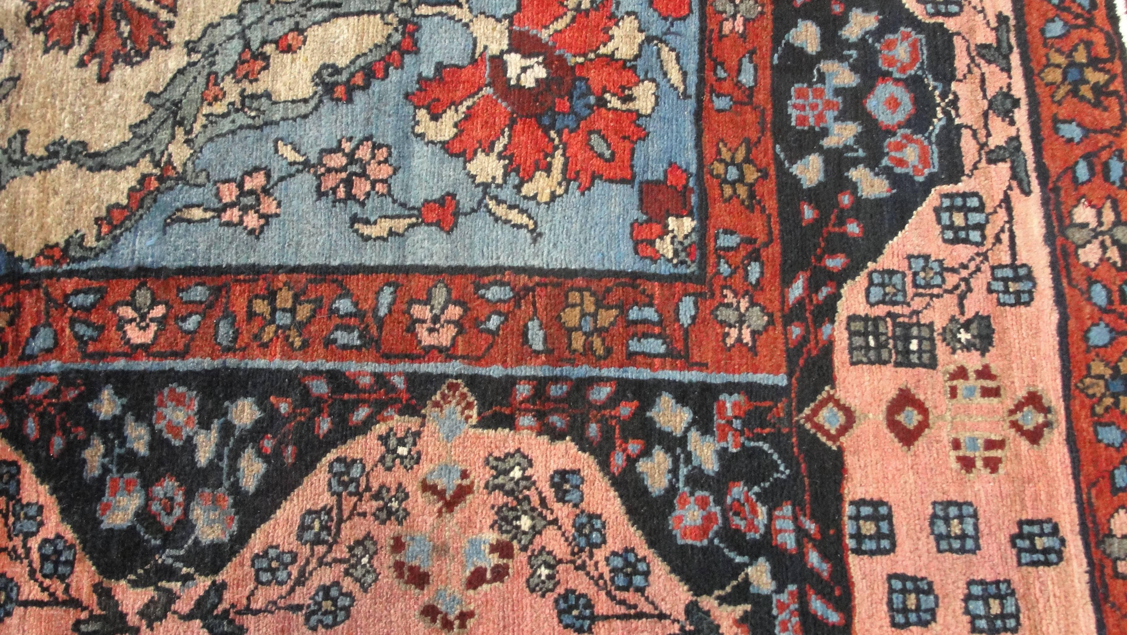 Hand-Woven Antique Persian Tabriz Carpet, 6'6