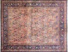 Exquisite Antique Persian Royal Laver Kerman, Signed