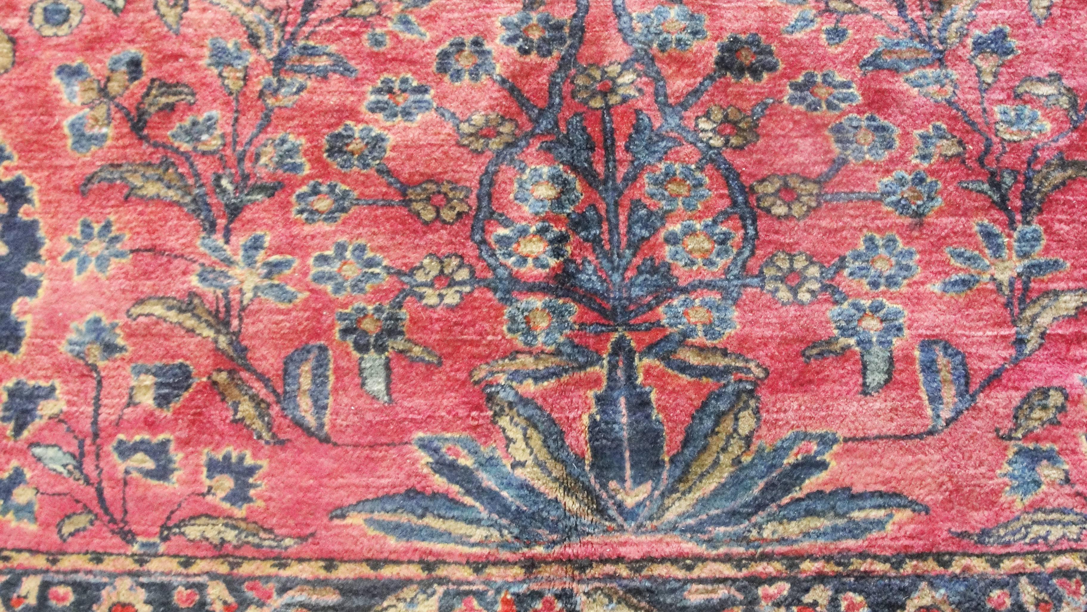 Hand-Woven  Antique Persian Mohajeran Sarouk Carpet,  11'8