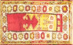 Antiker Anatolischer Oushak-Teppich, 3'3" x 4'5", kostenloser Versand