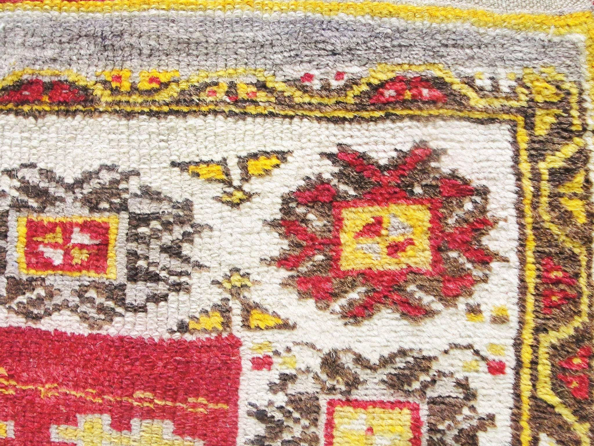 Wool  Antique Anatolian Oushak Rug, 3'3