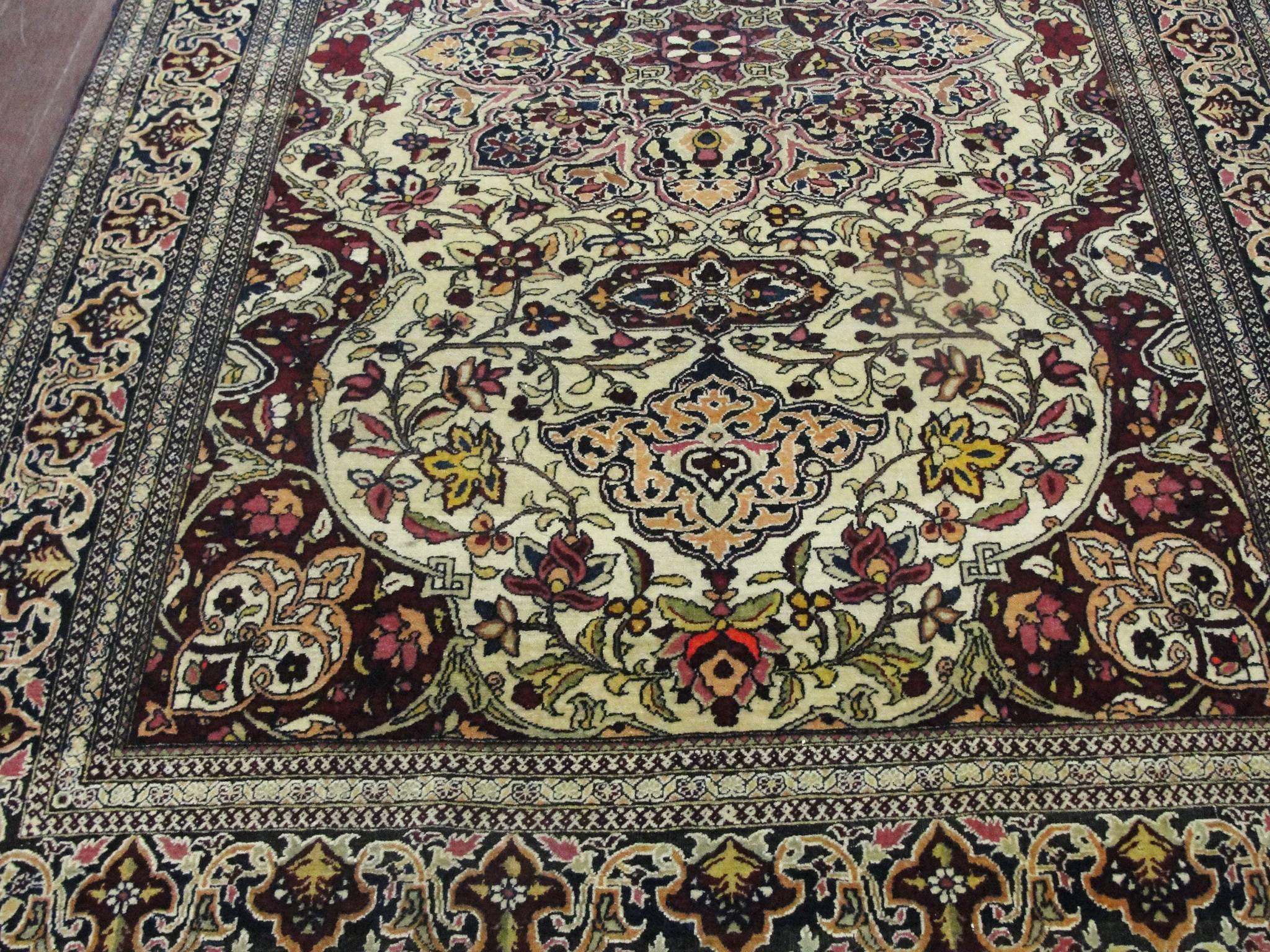 Persian Outstanding Antique Isfahan Ahmad Rug For Sale