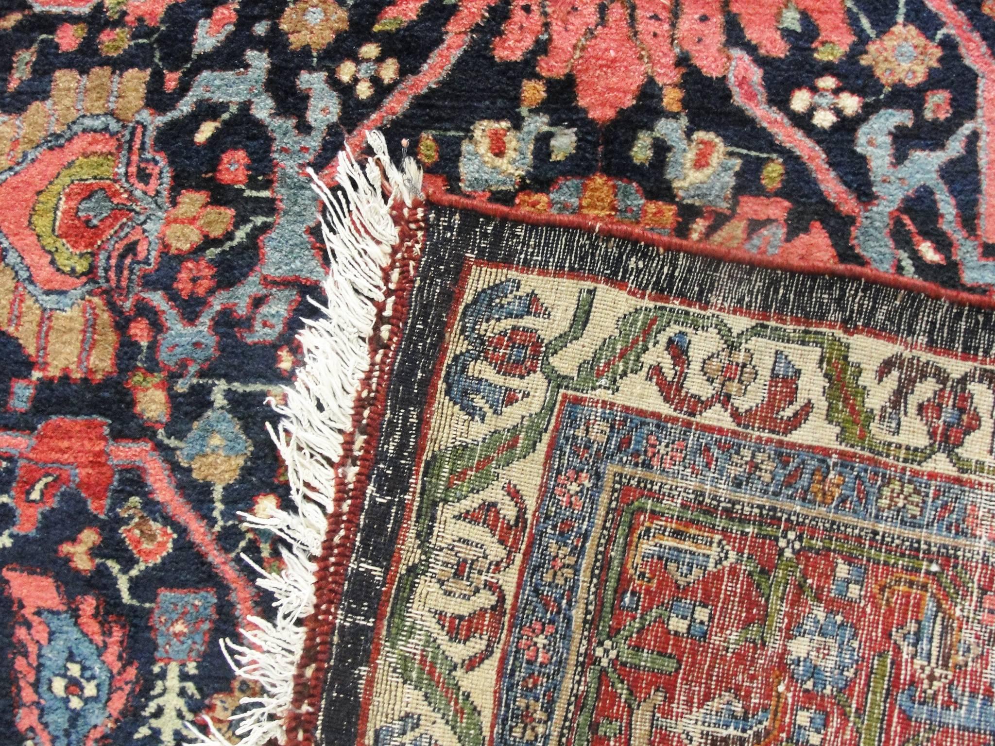 Tribal  Antique Persian Bidjar Carpet, 9'4