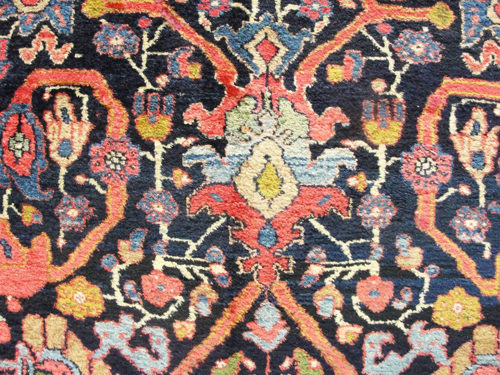 Hand-Woven  Antique Persian Bidjar Carpet, 9'4