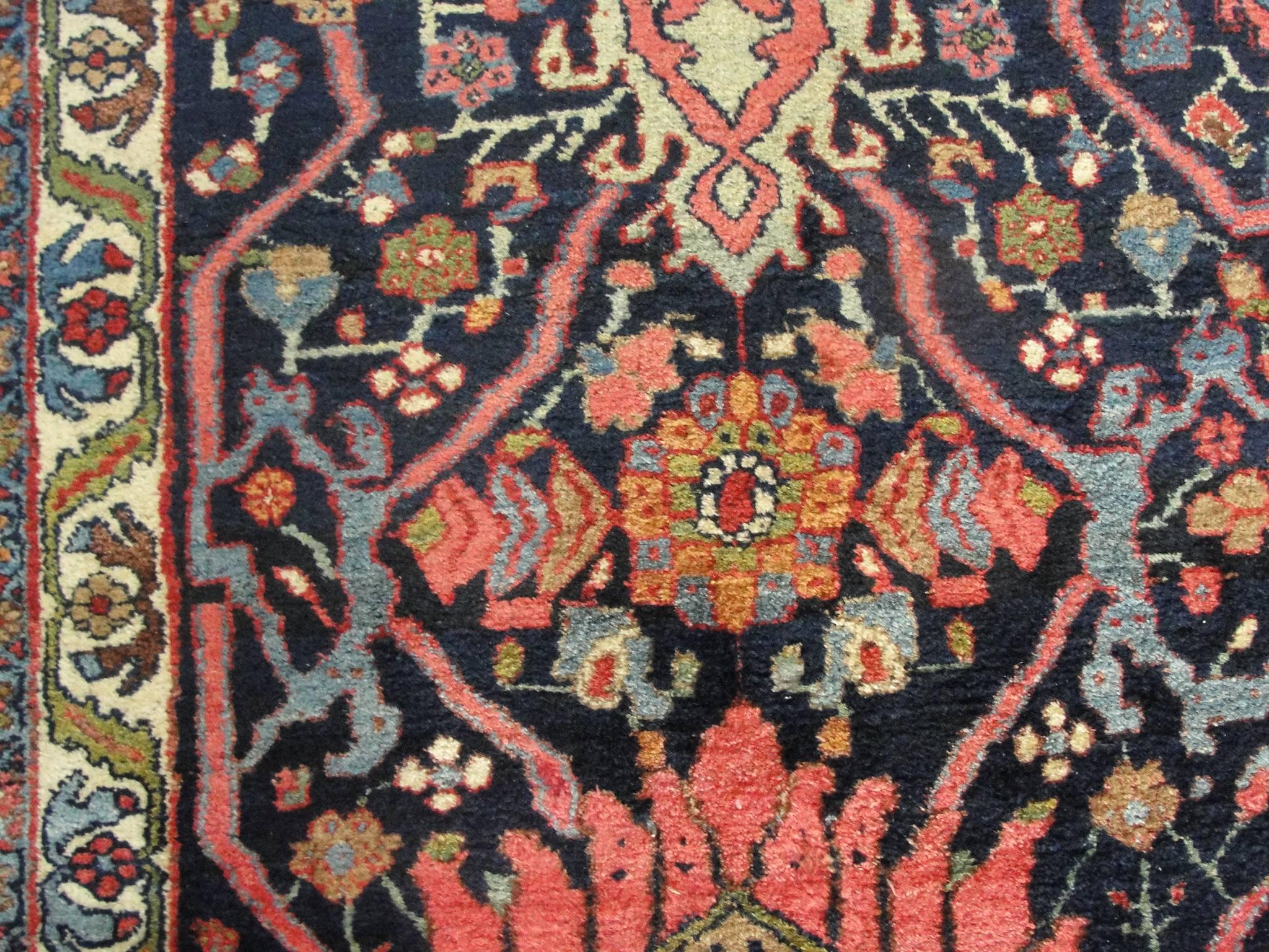 19th Century  Antique Persian Bidjar Carpet, 9'4