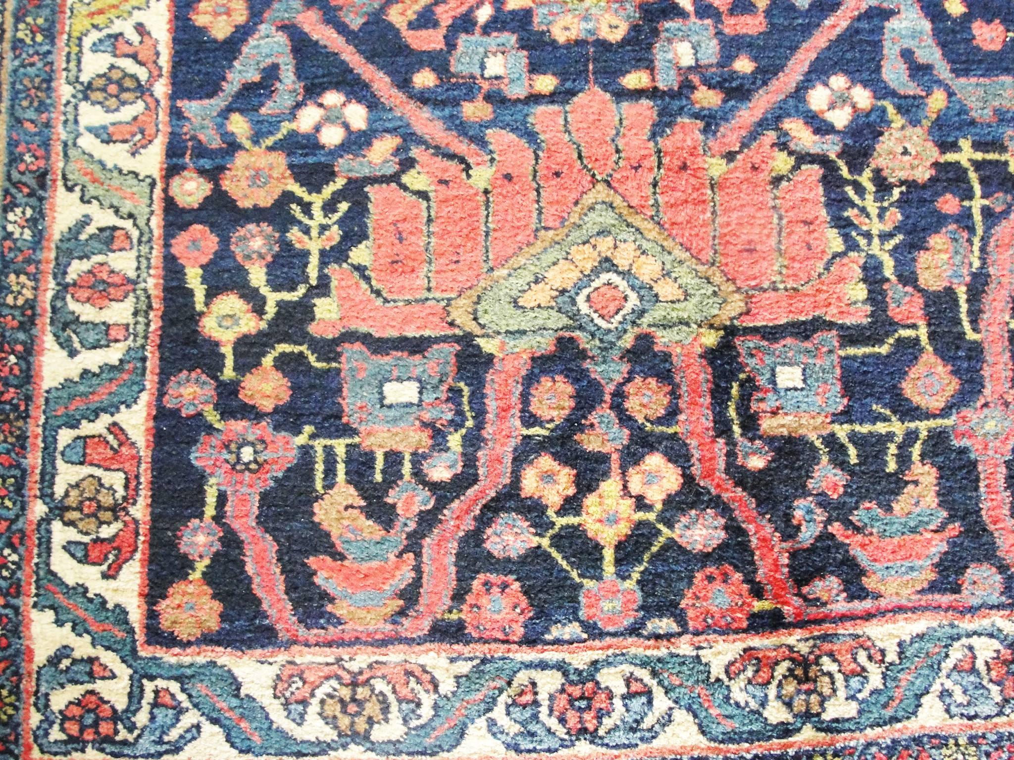 Wool  Antique Persian Bidjar Carpet, 9'4