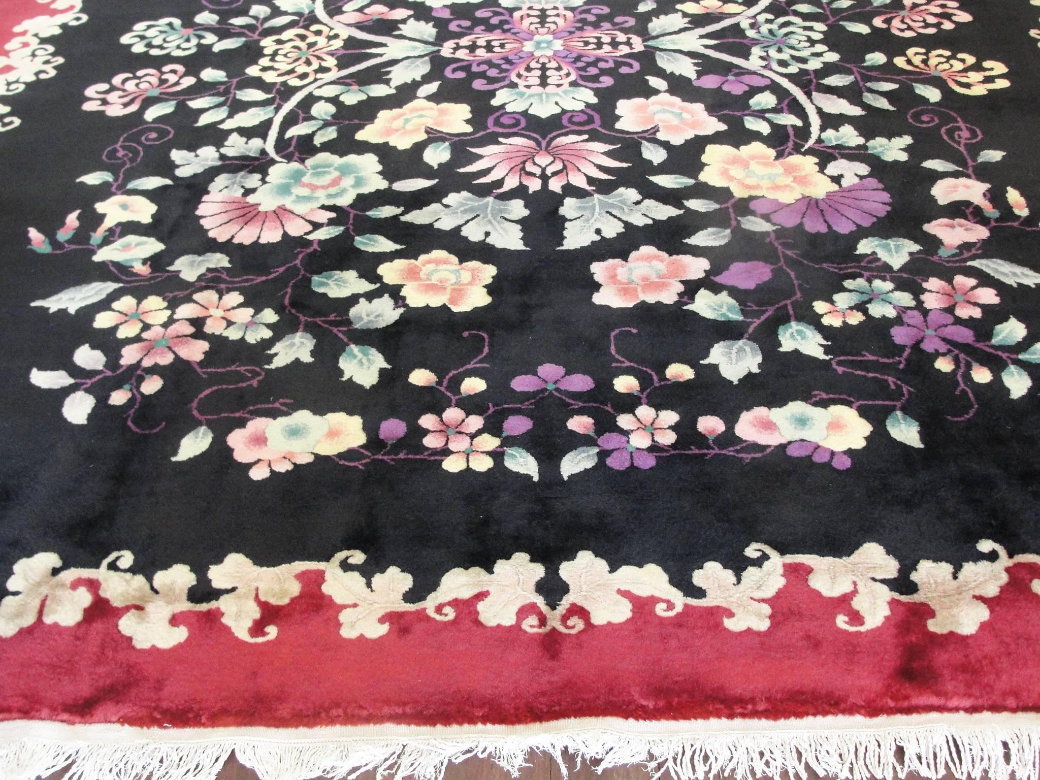 Antique Art Deco Chinese Carpet, 7'10