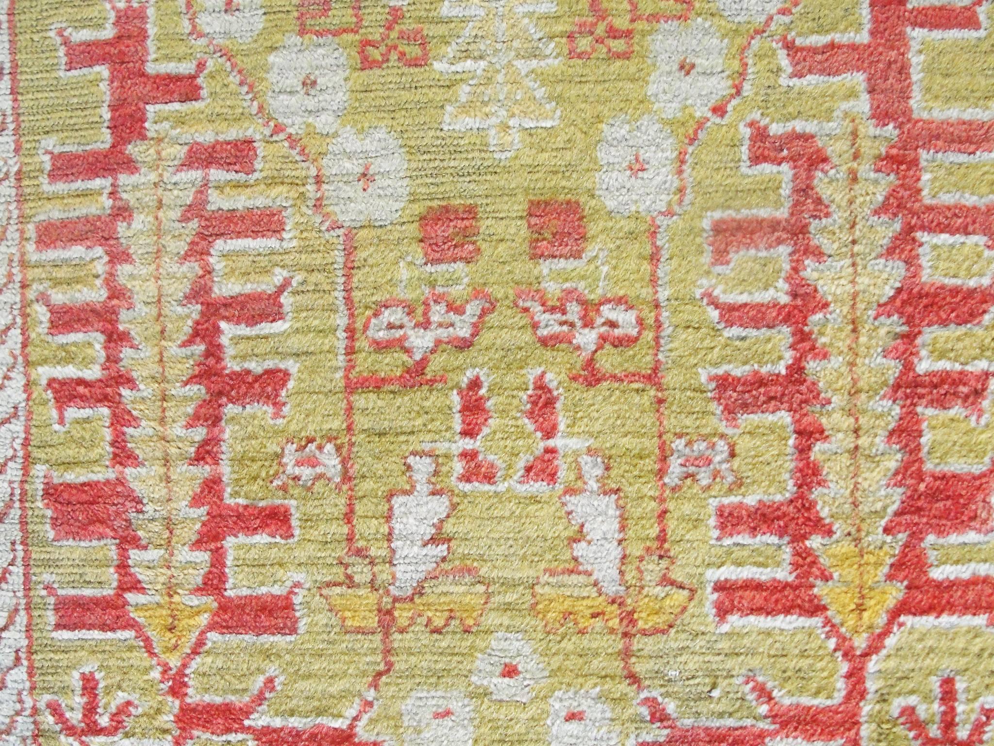  Antiker türkischer Oushak Teppich, um 1900, kostenloser Versand (19. Jahrhundert) im Angebot