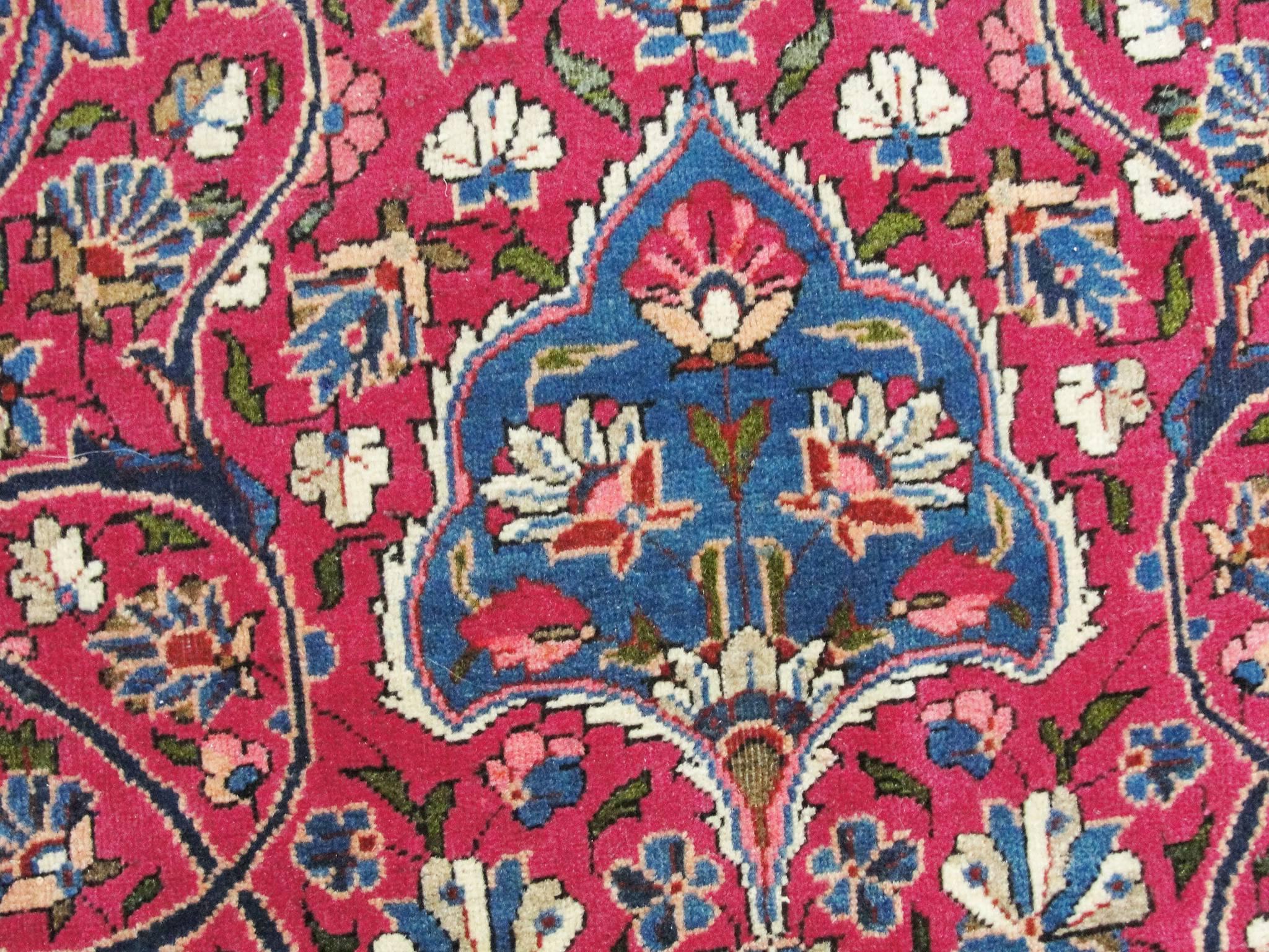Fine Antique Dabir Kashan, Unusual Color In Excellent Condition For Sale In Evanston, IL