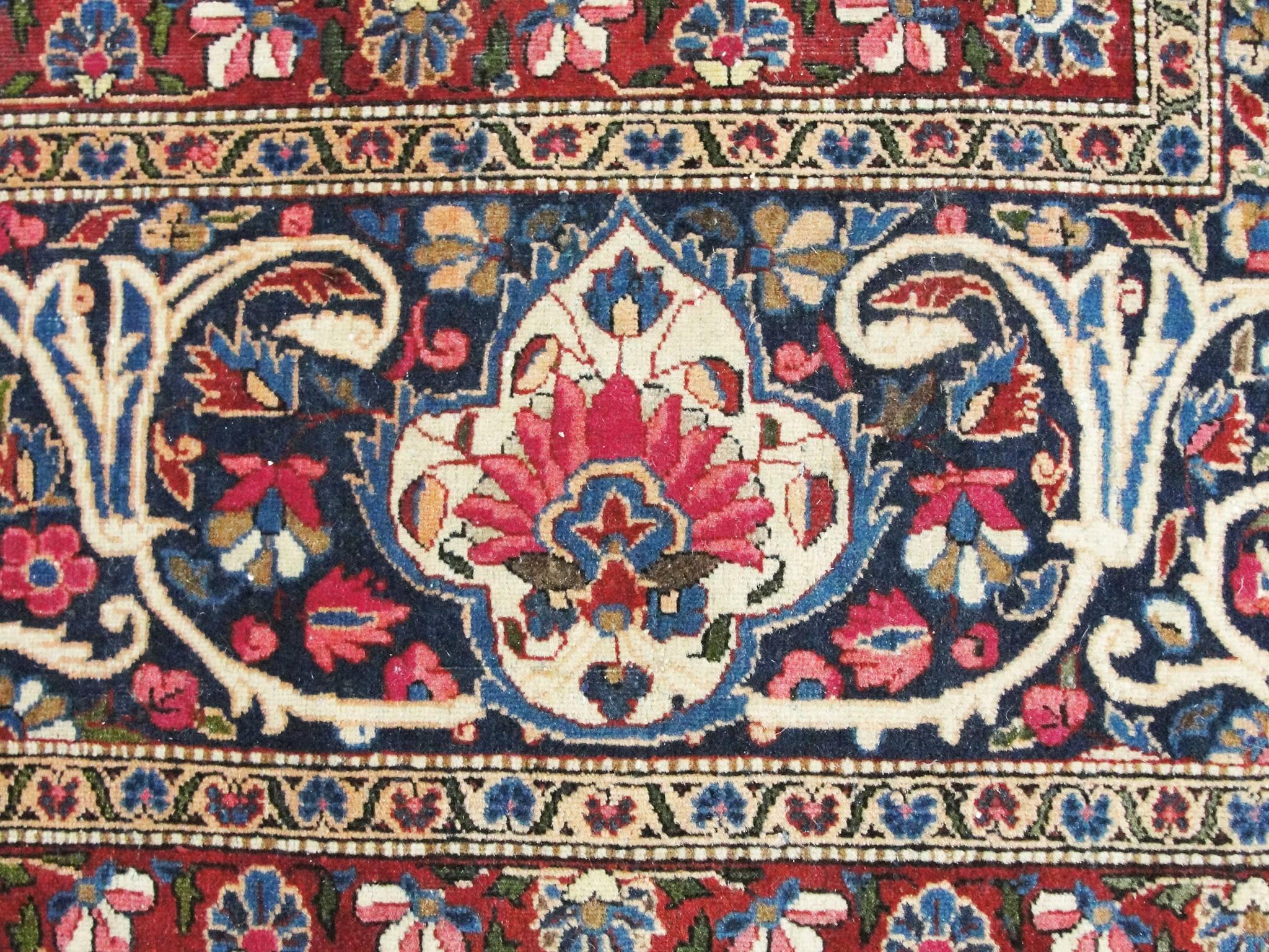 20th Century Fine Antique Dabir Kashan, Unusual Color For Sale