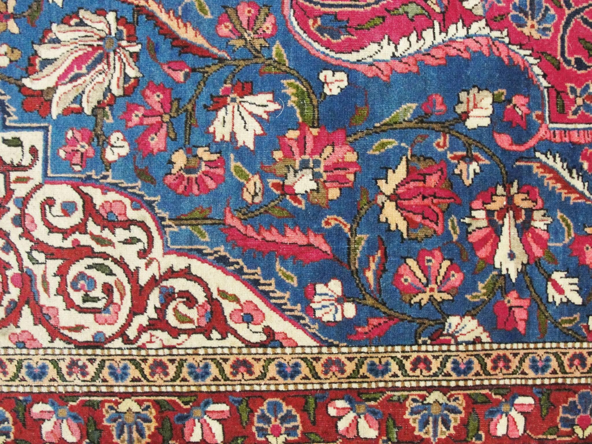 Fine Antique Dabir Kashan, Unusual Color For Sale 2