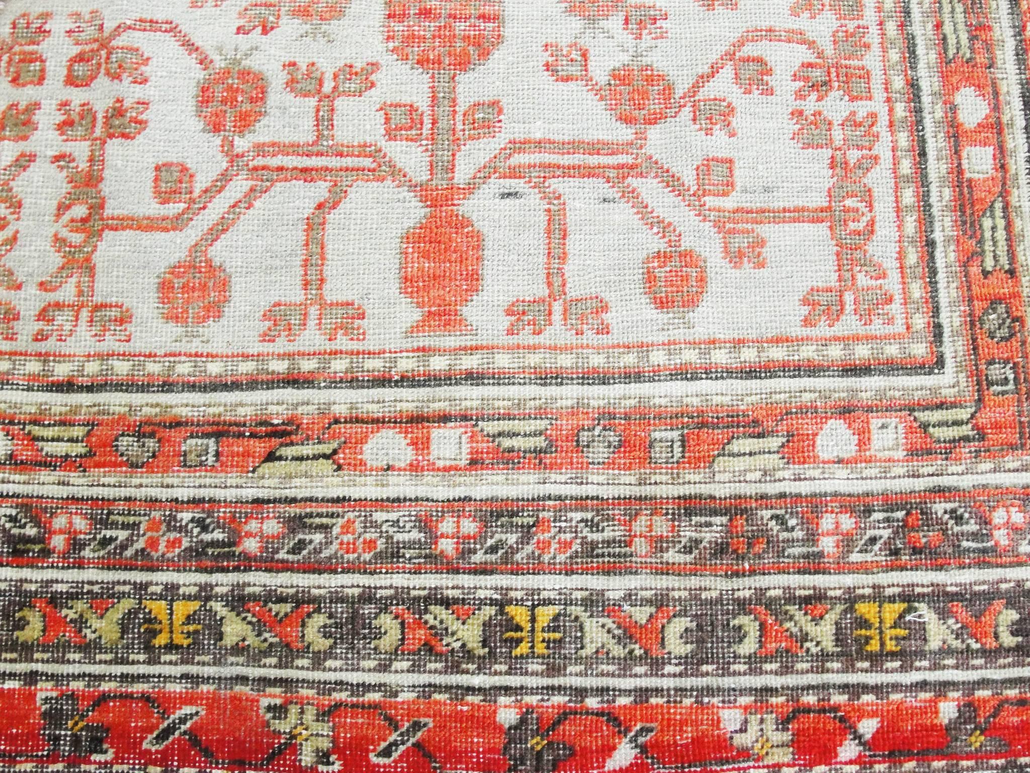 Hand-Woven  Antique Khotan Long Carpet, 6'4