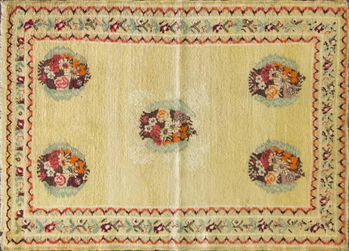 Great Color and design.
Ushak rugs have been in production since the 15th century with superb wools and natural dyes. Unlike other Turkish rugs, Ushak rugs influenced after Persian rugs and the woven with Ghiordies knots and all double knotted,