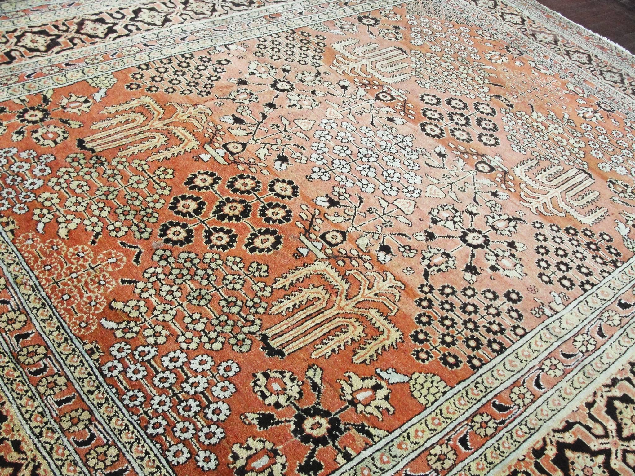Antique Persian Sultanabad Carpet, 8' x 9'6