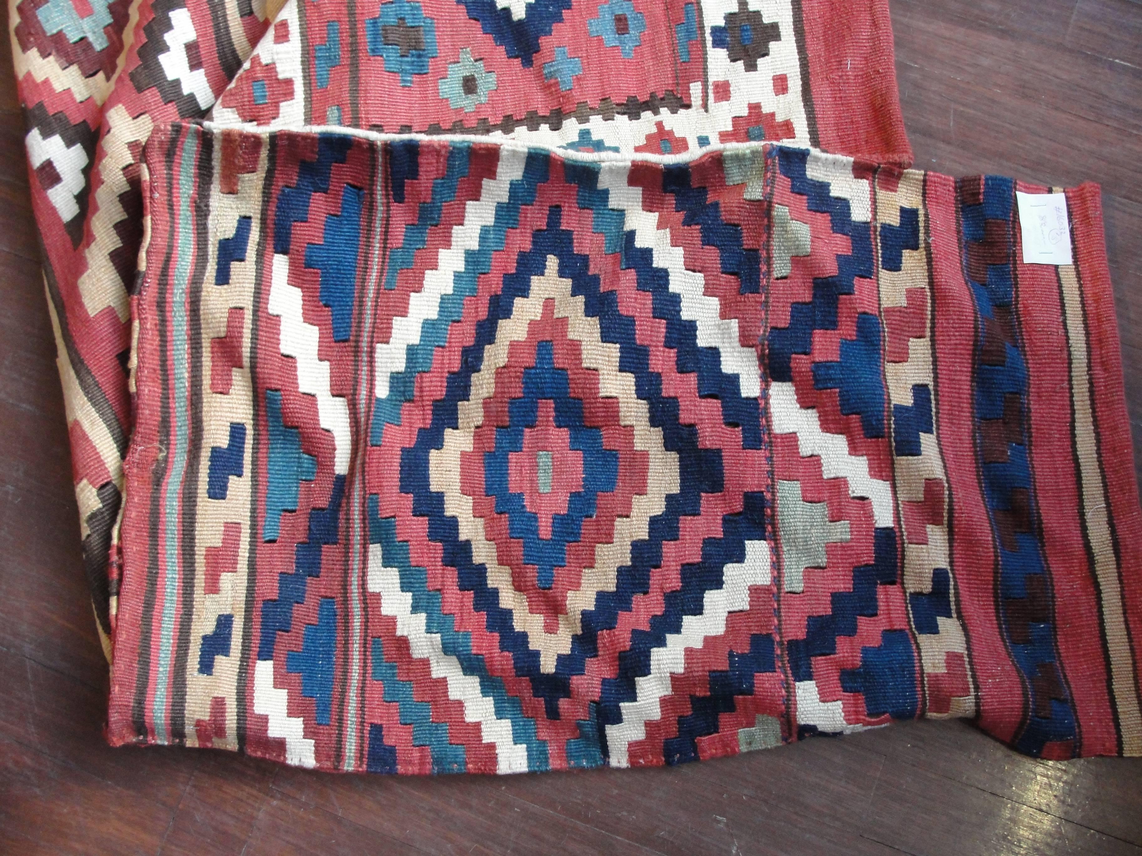 Hand-Woven  Antique Azerbaijan/ Shahsavan Cargo Bag or Mafrash, Bedding Bags, Soumak Kilim For Sale