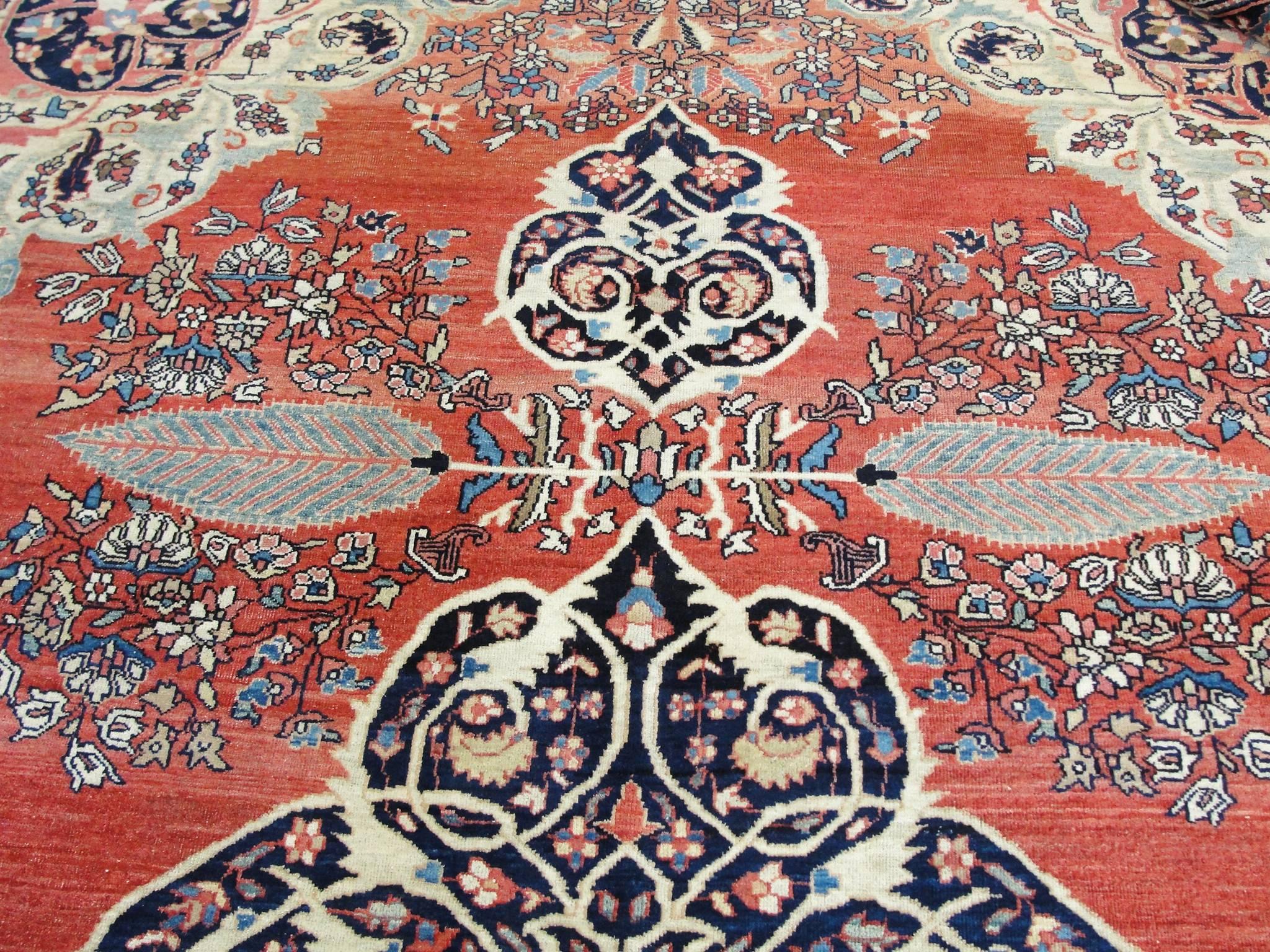 Hand-Woven  Antique Persian Feraghan Sarouk Carpet For Sale