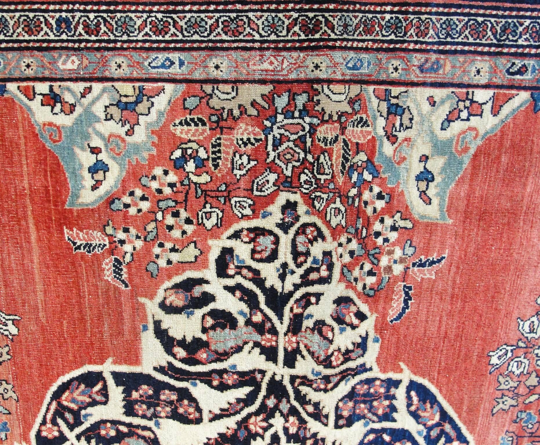 19th Century  Antique Persian Feraghan Sarouk Carpet For Sale