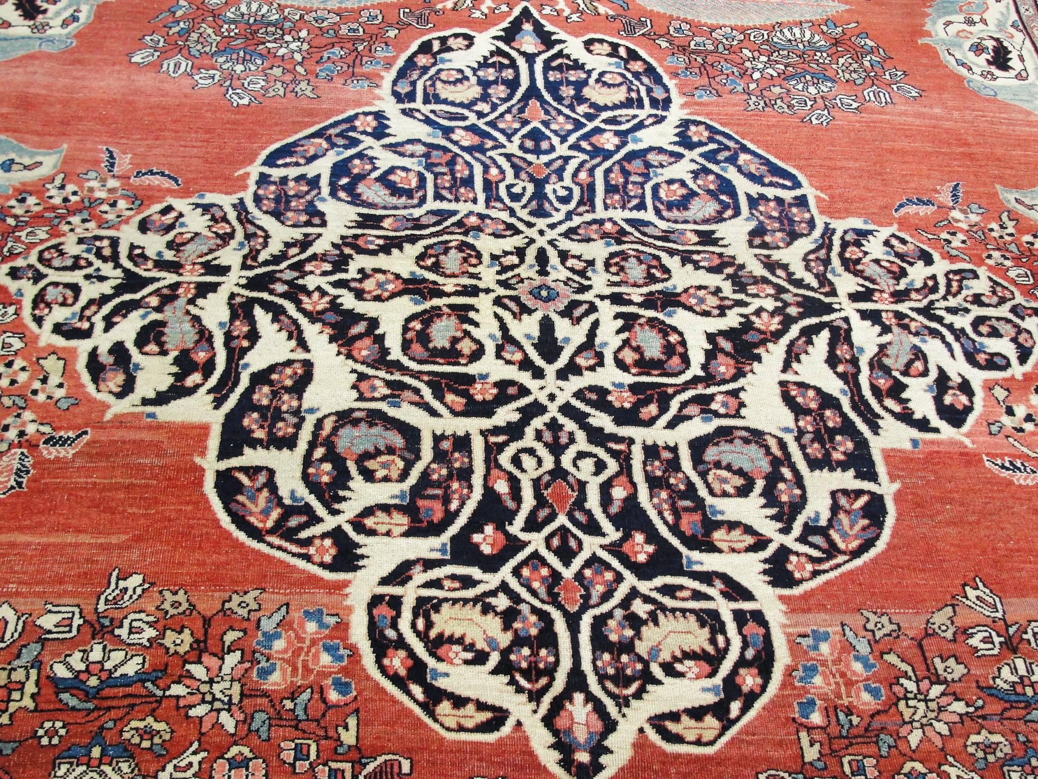Wool  Antique Persian Feraghan Sarouk Carpet For Sale