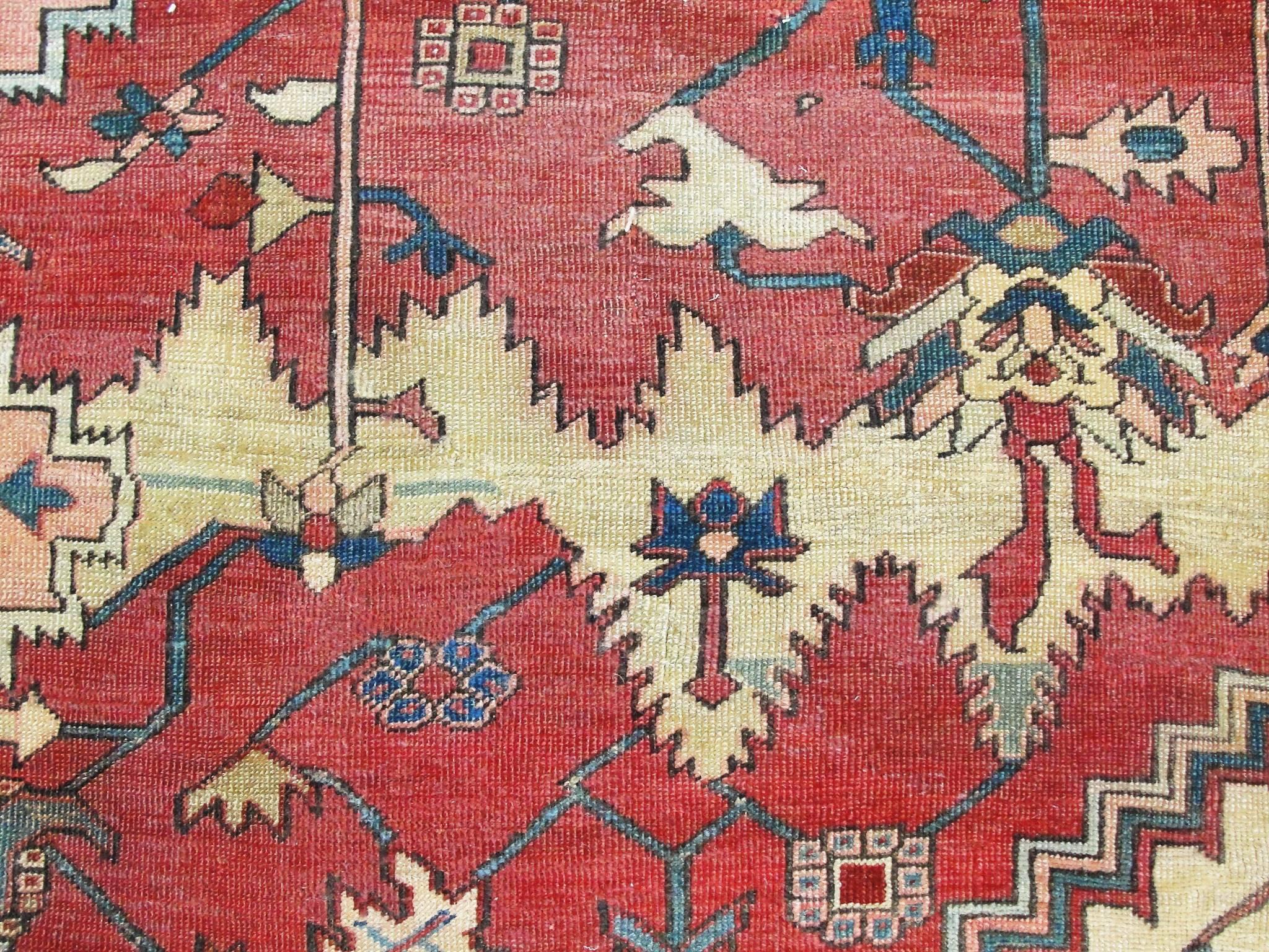 Spectacular Antique Serapi Carpet In Excellent Condition For Sale In Evanston, IL