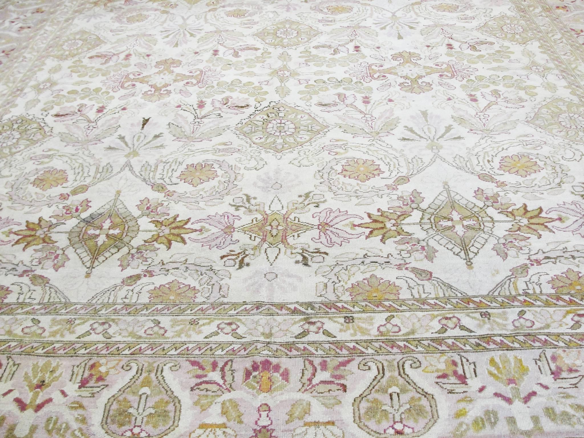 Wool Antique Amritsar Agra Carpet For Sale