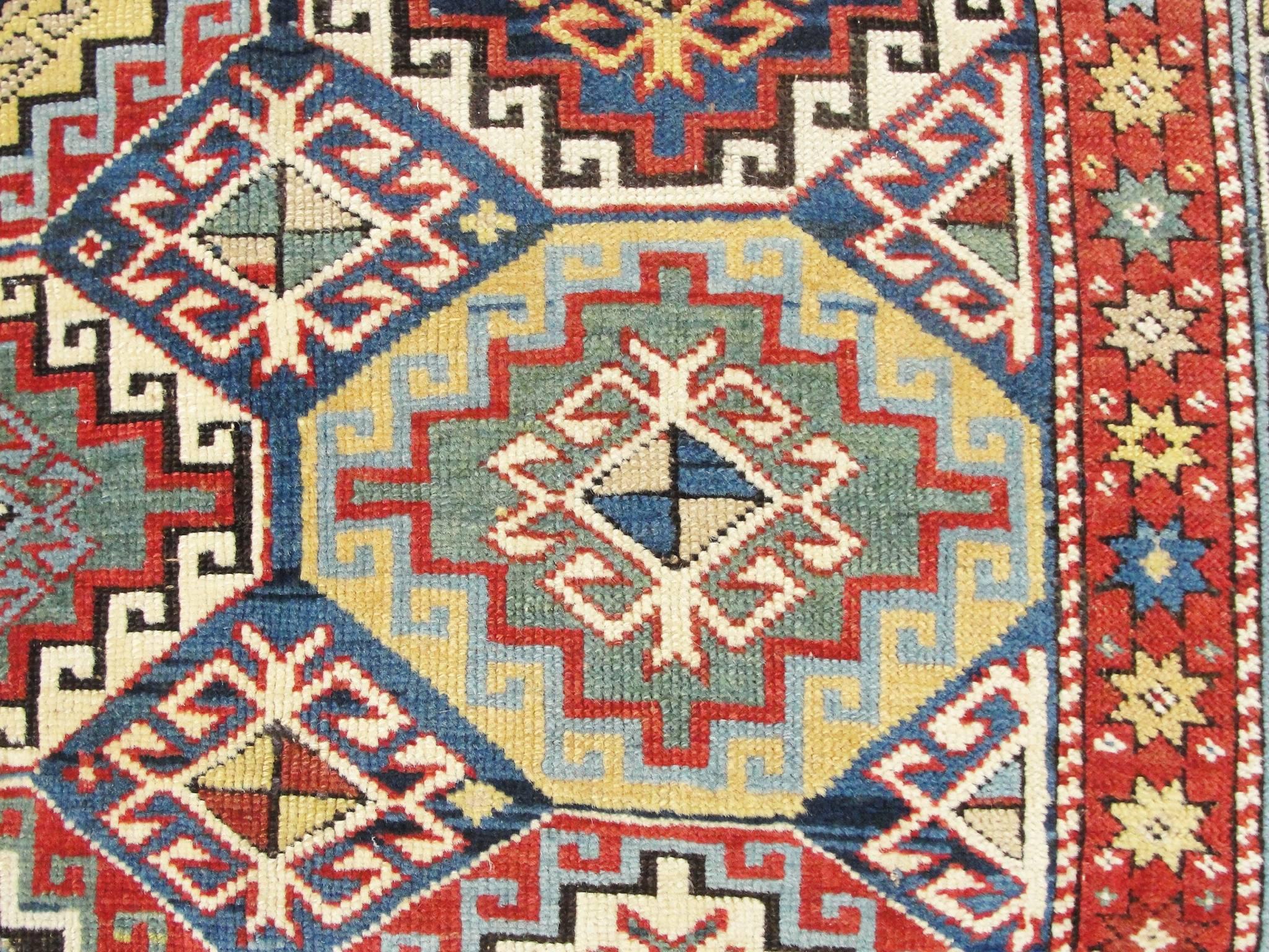 Hand-Woven  Antique Kuba/Shirvan/Caucasian Rug, 3'8