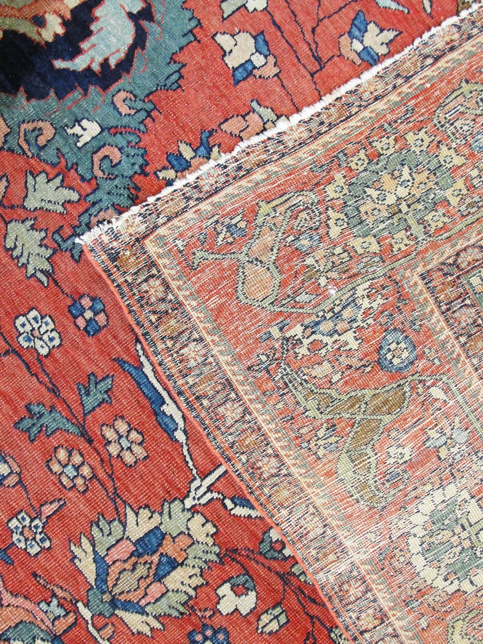 Sarouk Farahan Antique Persian Feraghan Sarouk Carpet, 7' x 10'6