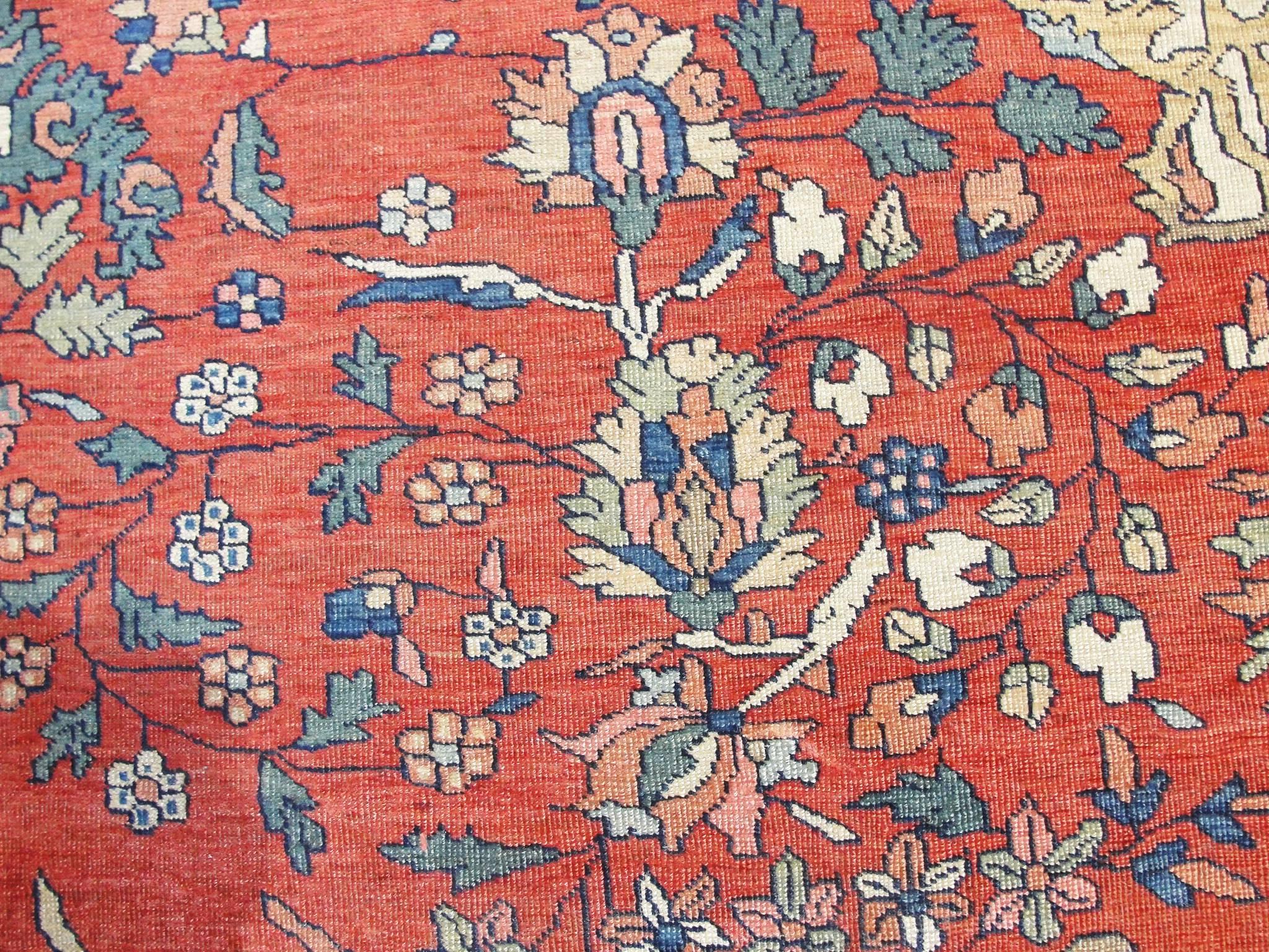 Hand-Woven Antique Persian Feraghan Sarouk Carpet, 7' x 10'6