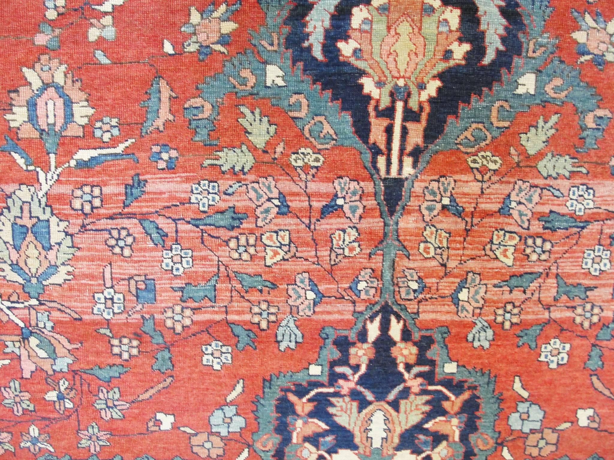 Late 19th Century Antique Persian Feraghan Sarouk Carpet, 7' x 10'6