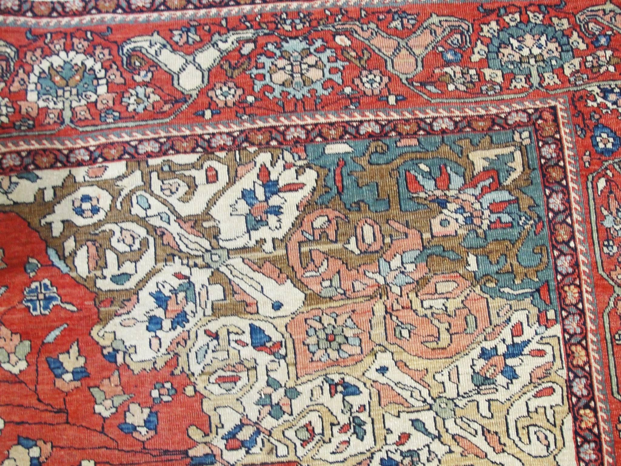 Wool Antique Persian Feraghan Sarouk Carpet, 7' x 10'6