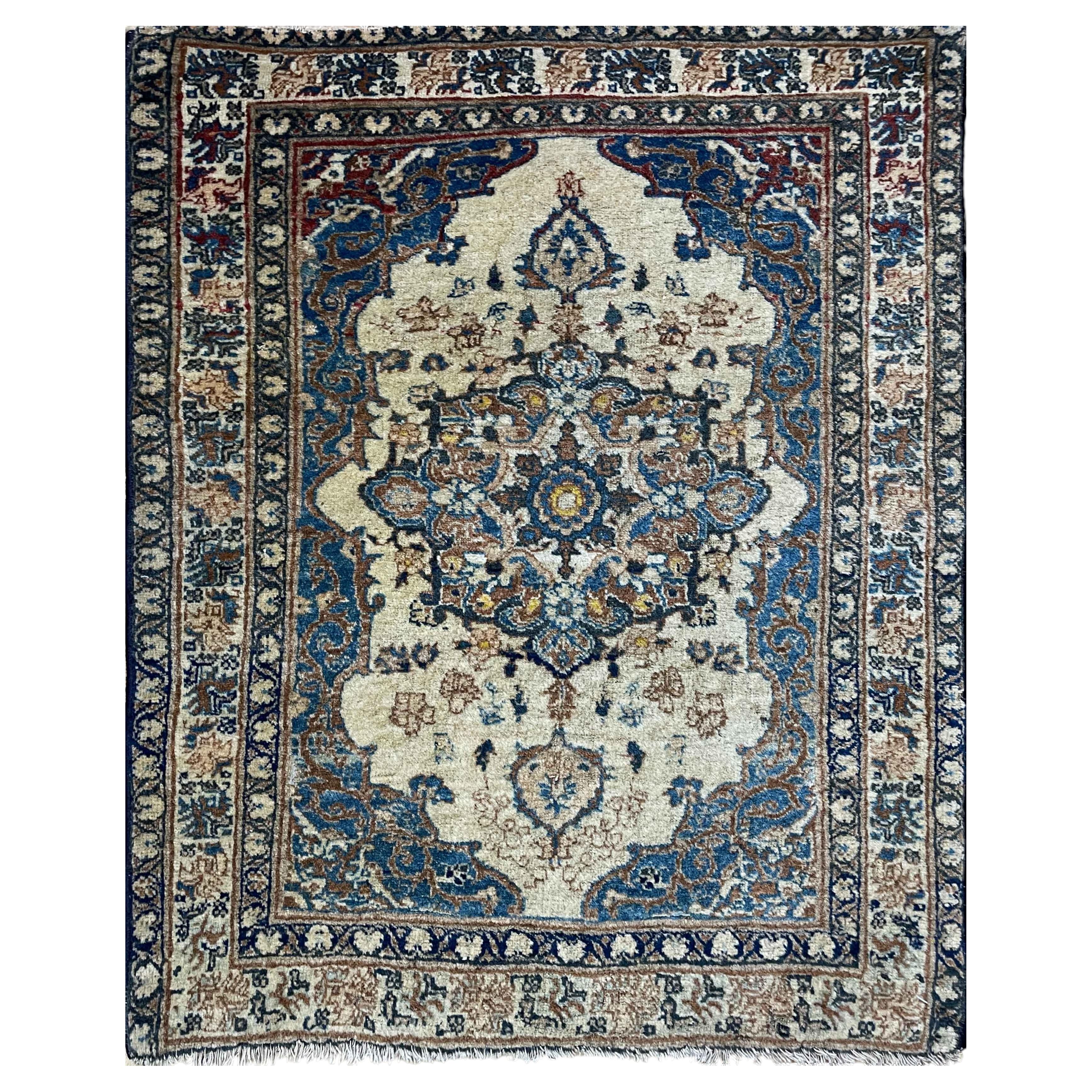 Antique Ta-briz Rug , c-1880, #0026, 2' x 3' For Sale