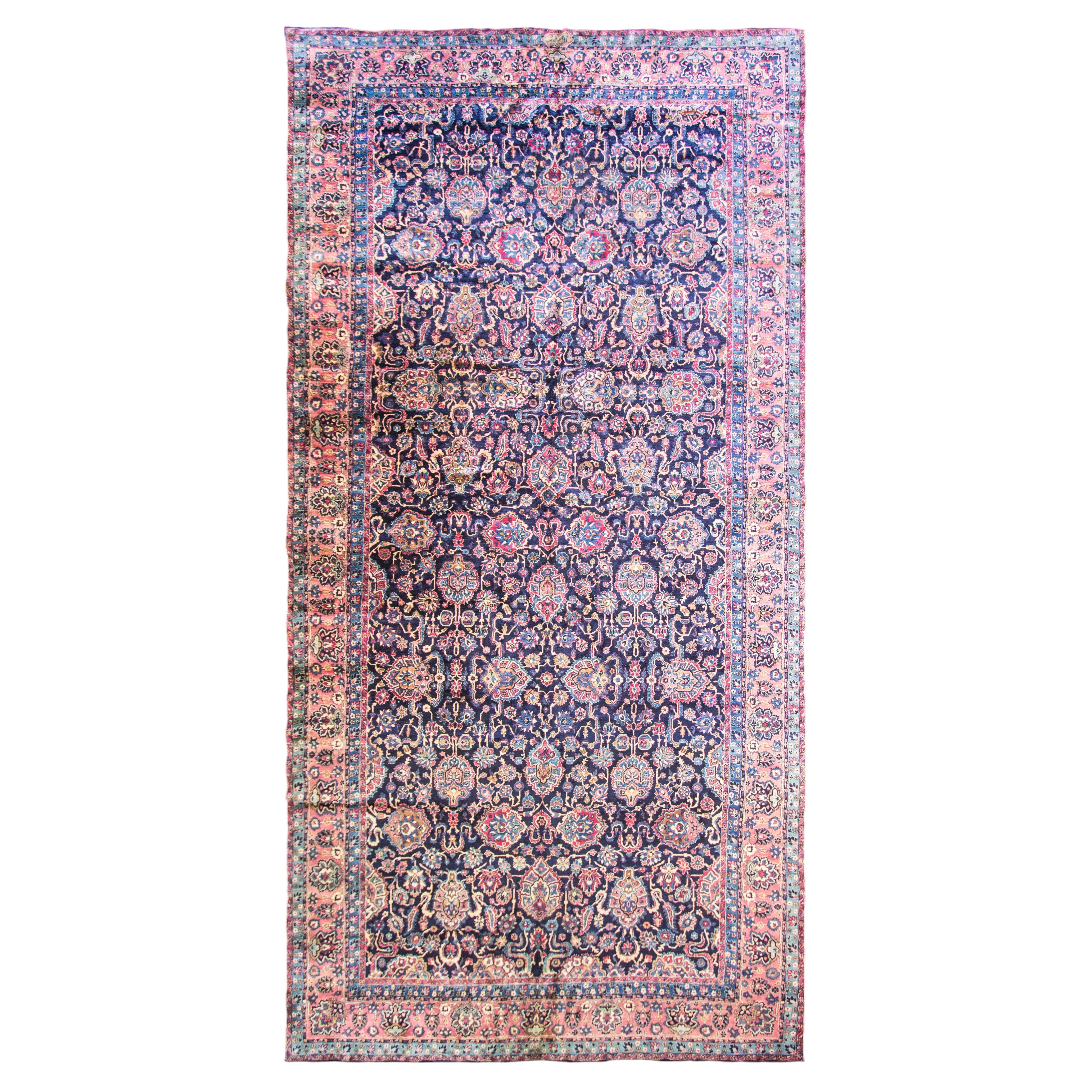 Antique Persian style Laver Carpet, 9'8" × 20'6"