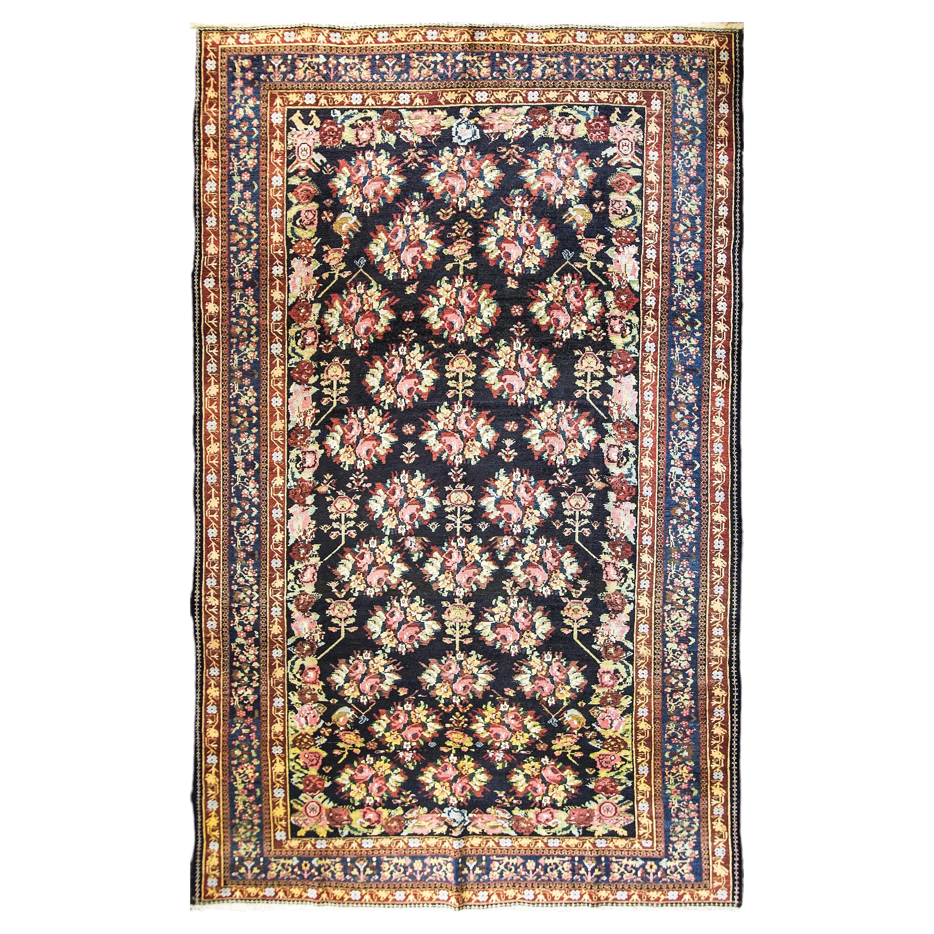 Fine Antique Handmade Carpet, 7'3" × 11'6" For Sale