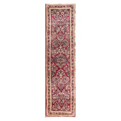 Tappeto da tavola antico fatto a mano, 2'7" x 10'6"