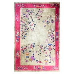 Antique Chinese Art Deco Carpet 8'10" × 11'8"