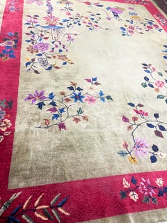 Antique Chinese Art Deco Carpet 8'10" × 11'8"