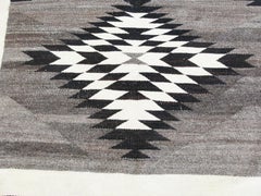 Antique Navajo Crystal / Two Grey Hills Transitional Natural-Wool Rug, 3'6" × 5'