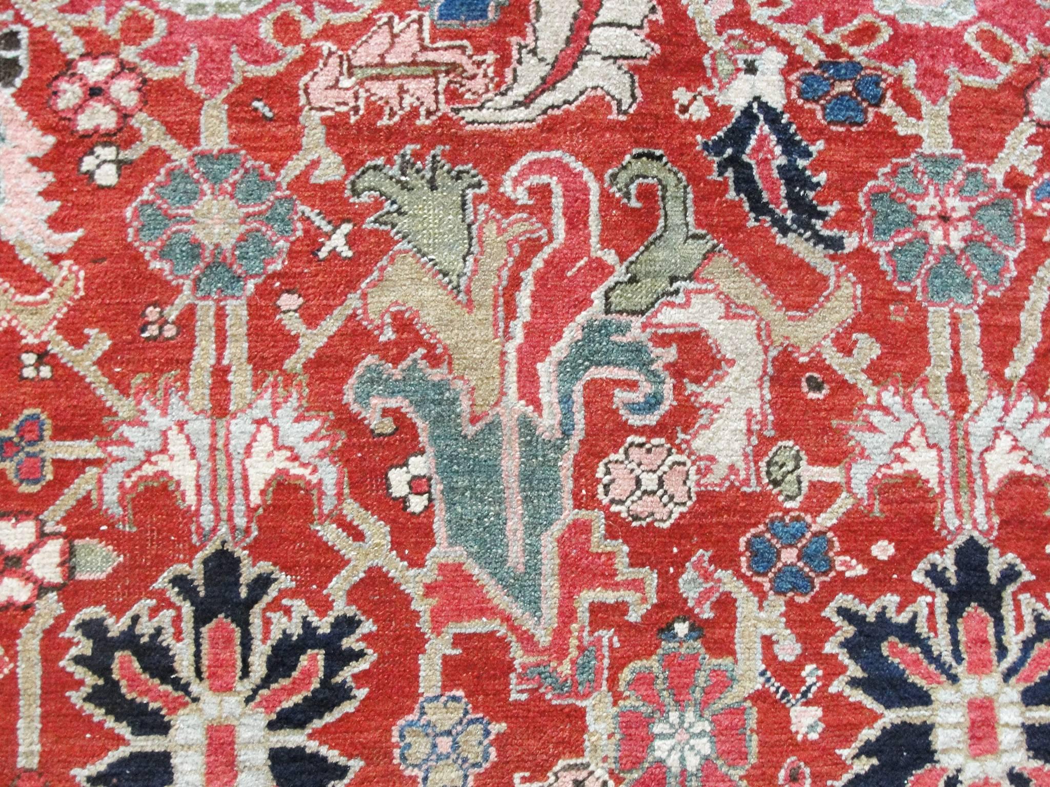 Early 20th Century Antique Persian  Dragon Heriz/Serapi Carpet, 7'7