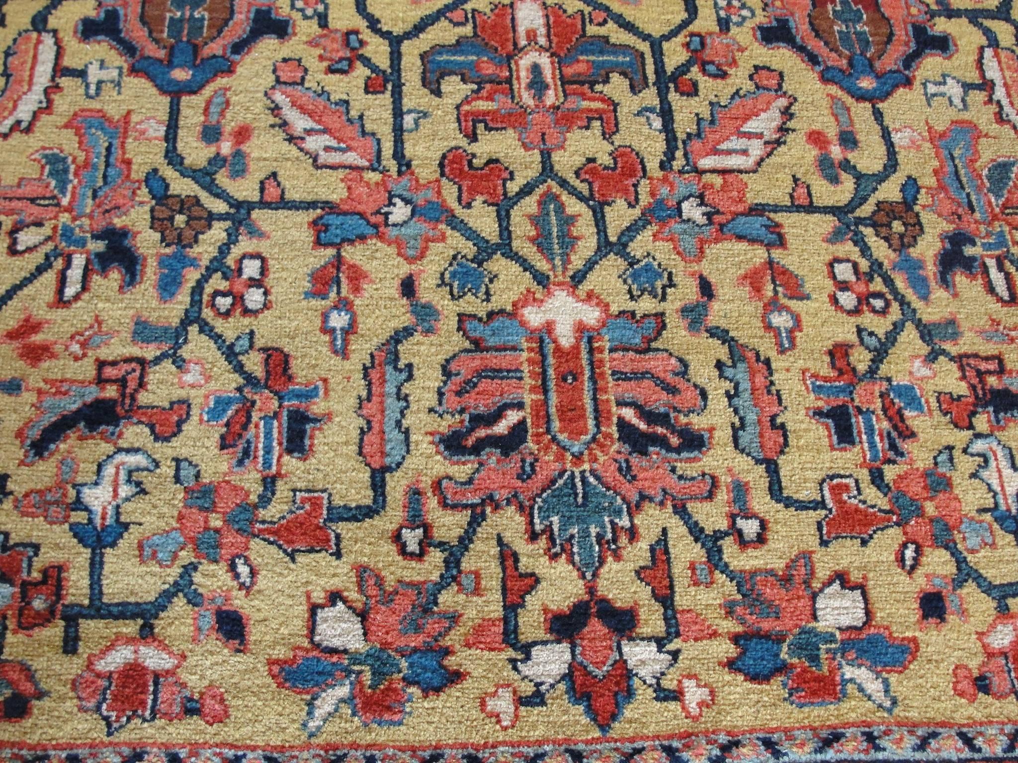 Wool Gorgeous Antique Heriz Carpet